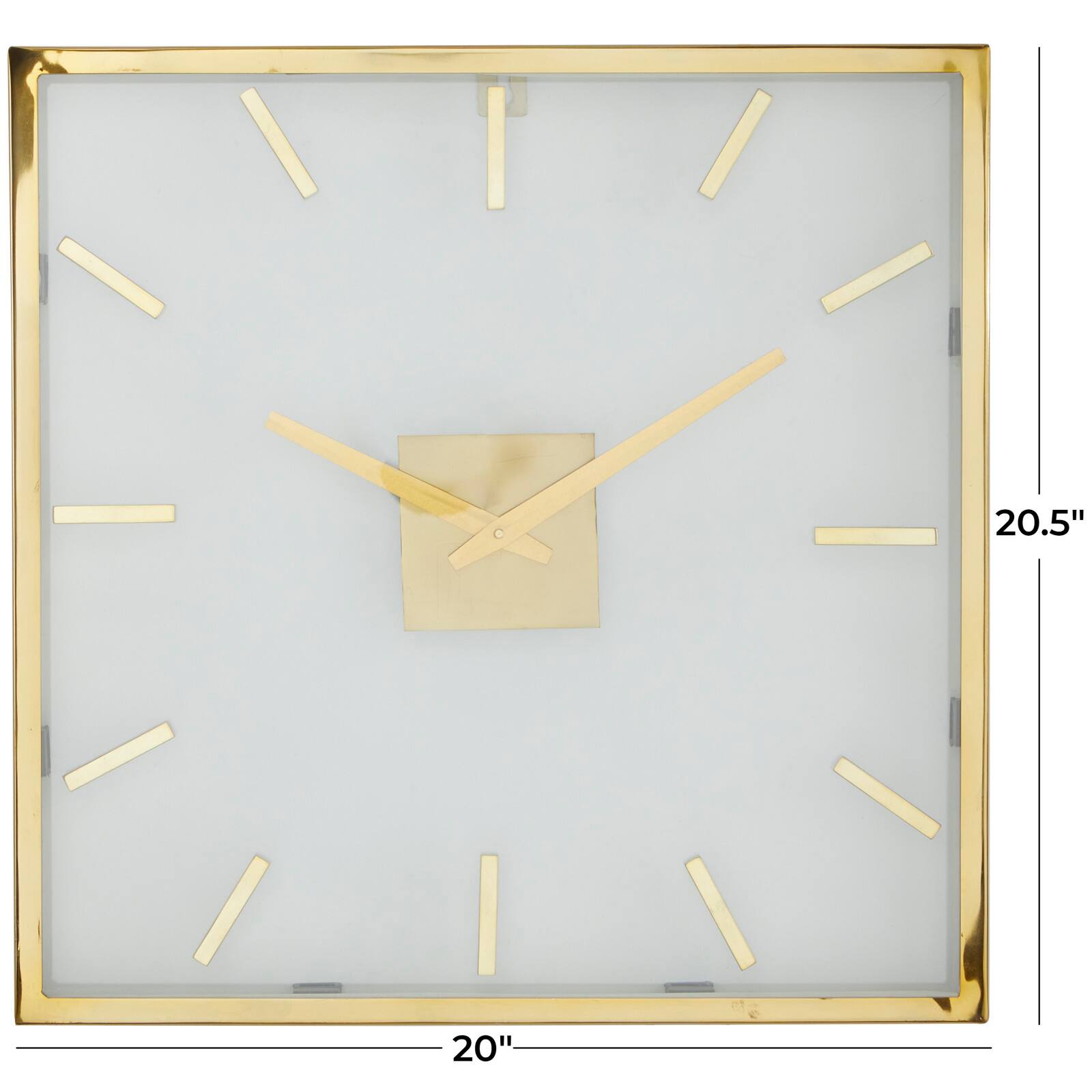 20" Gold Stainless Steel Wall Clock with Clear Face