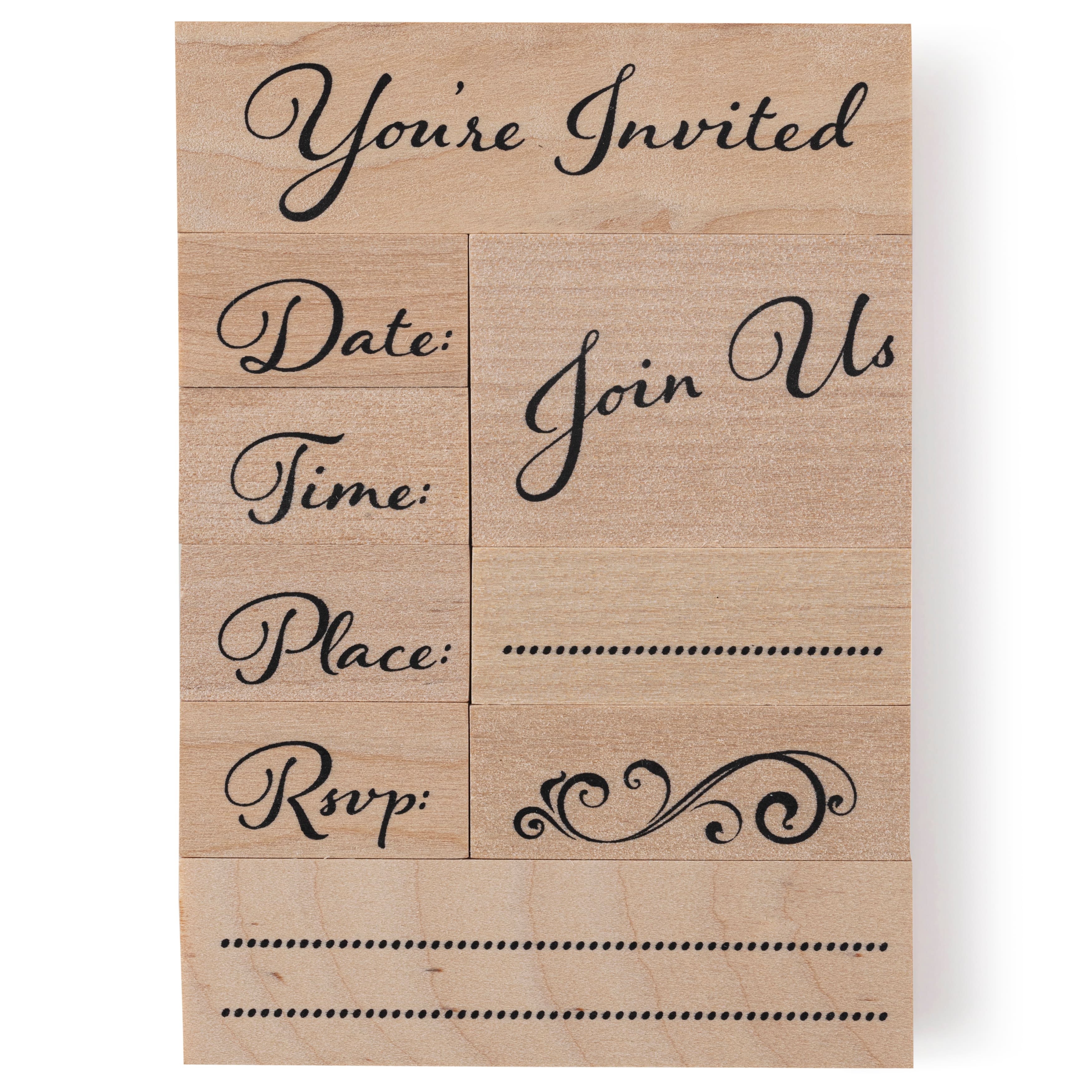 6 Pack: You&#x27;re Invited Wood Stamp Set by Recollections&#x2122;