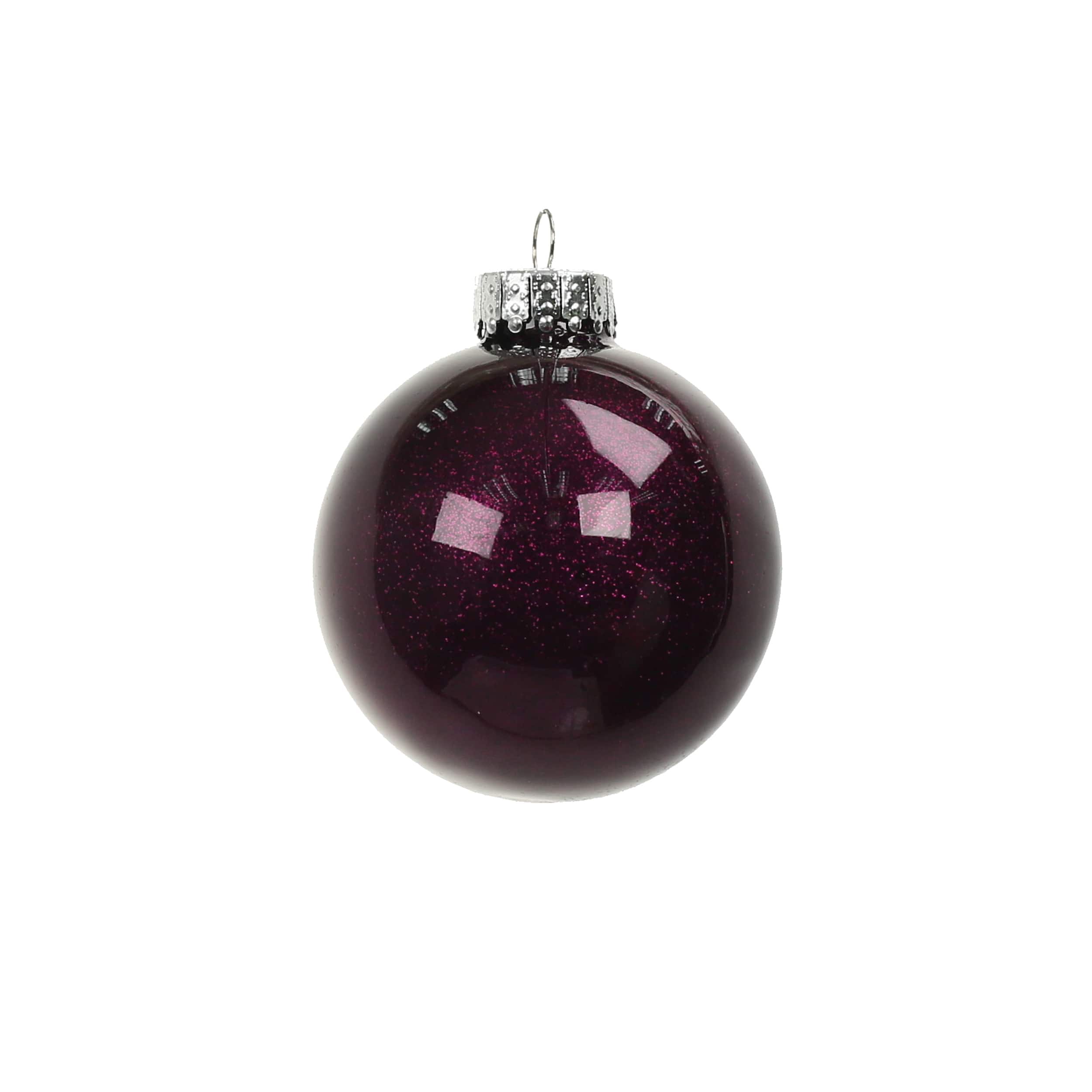 6 Pack 2.5&#x22; Glitter Glass Ball Ornaments by Ashland&#xAE;