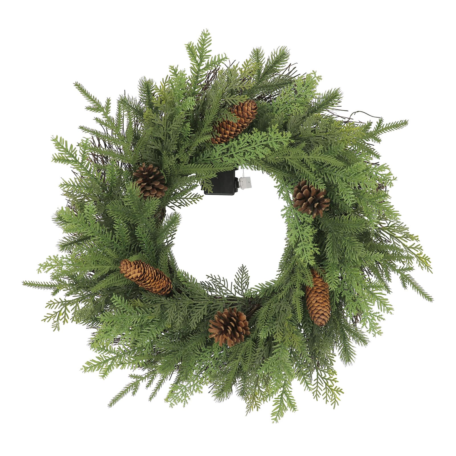 24&#x22; Pre-Lit Cypress &#x26; Pinecone Wreath by Ashland&#xAE;