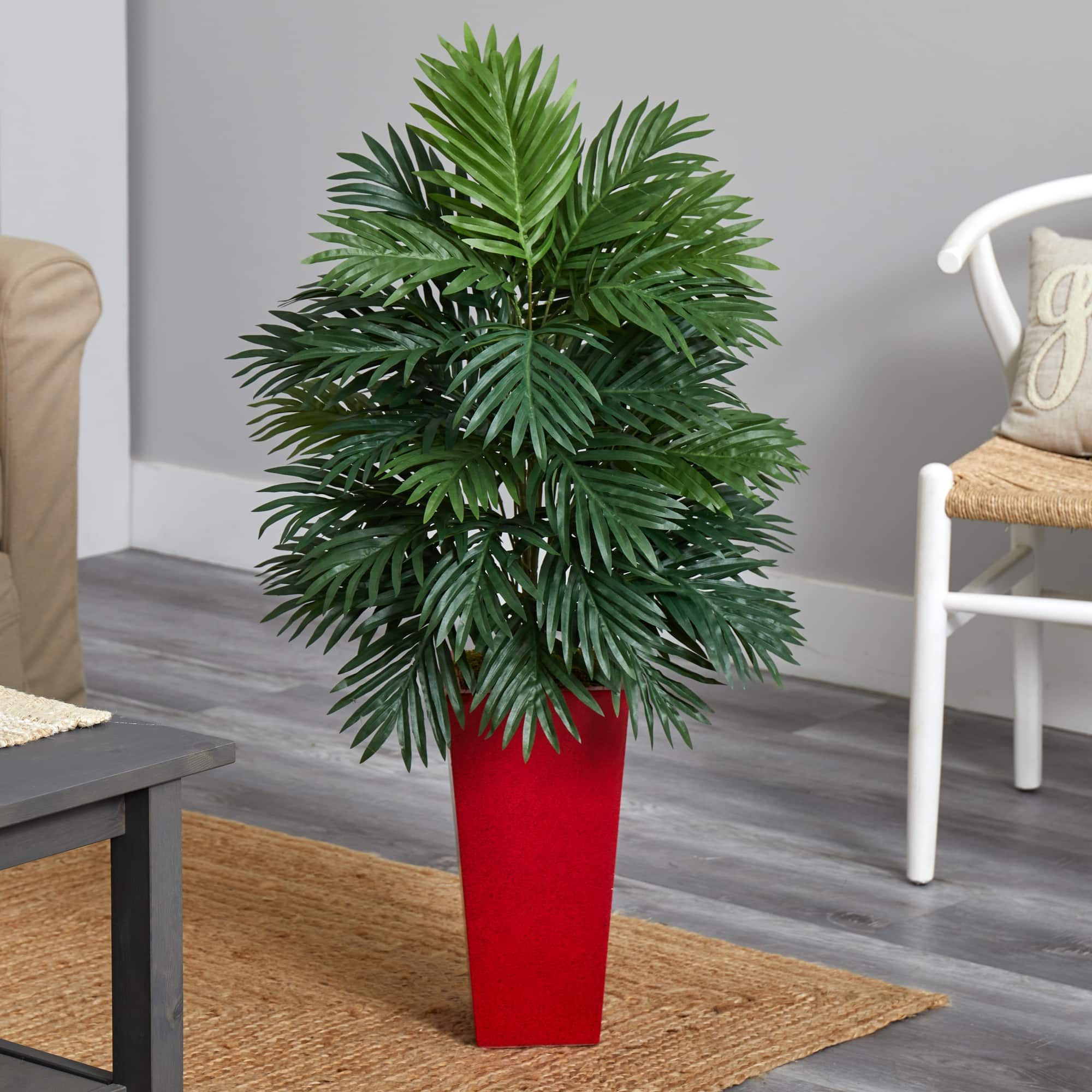 3.3ft. Areca Palm Plant in Red Planter