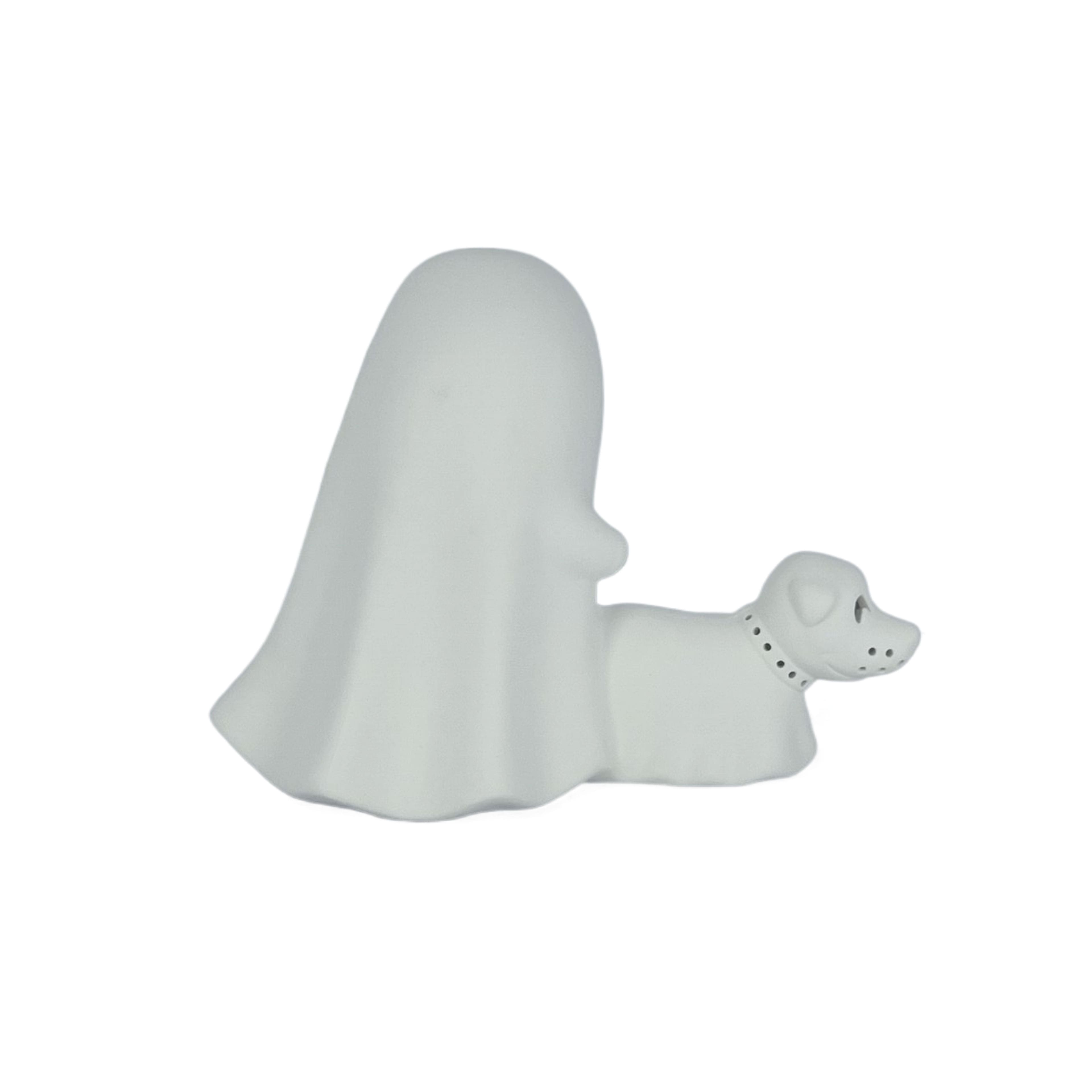 8&#x22; DIY Ceramic LED Ghost Walking Dog D&#xE9;cor by Make Market&#xAE;