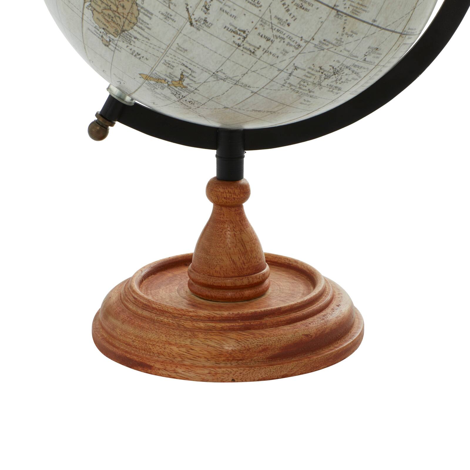 14&#x22; Brown Mango Wood Traditional Globe