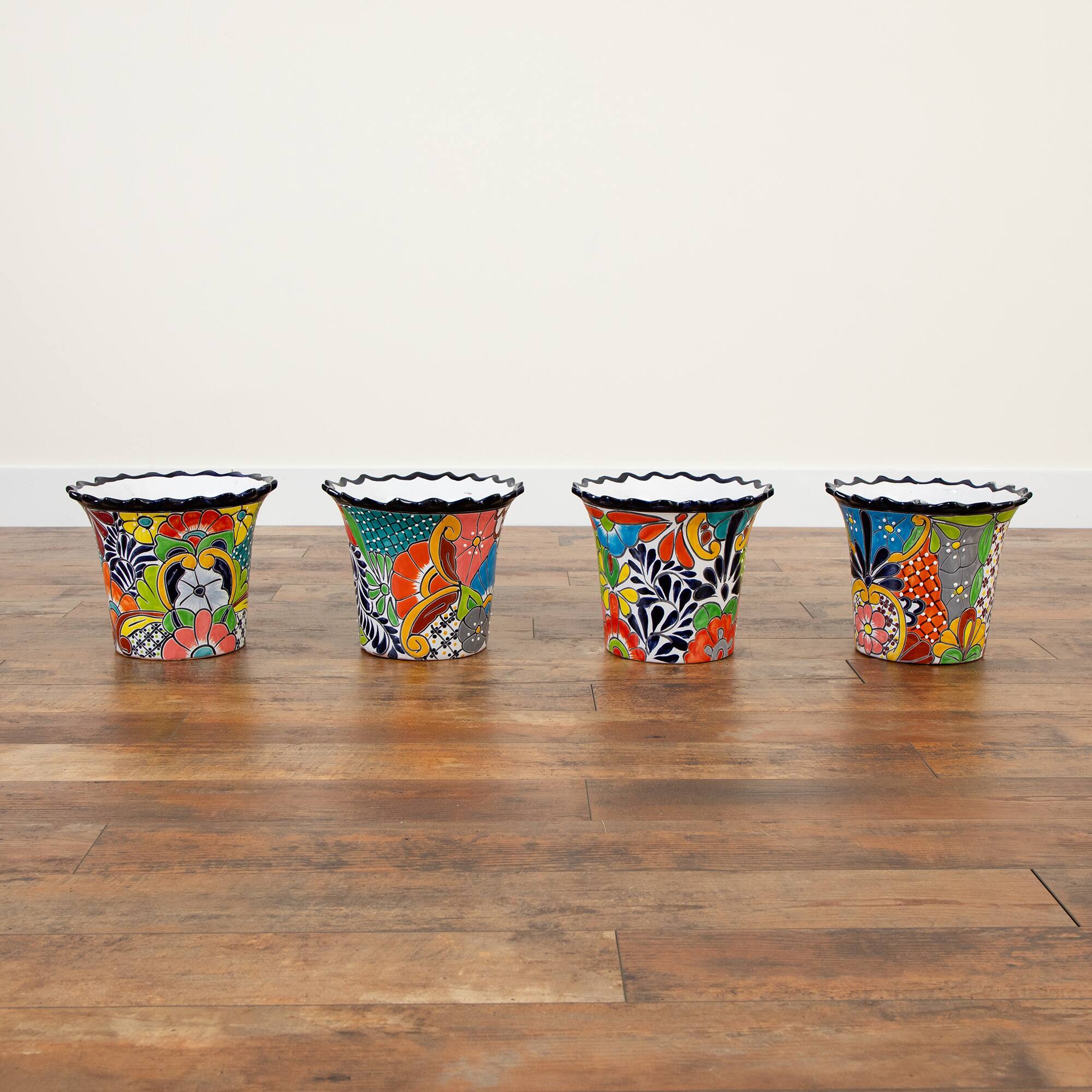 12" Handmade Mexican Talavera Ceramic Planter