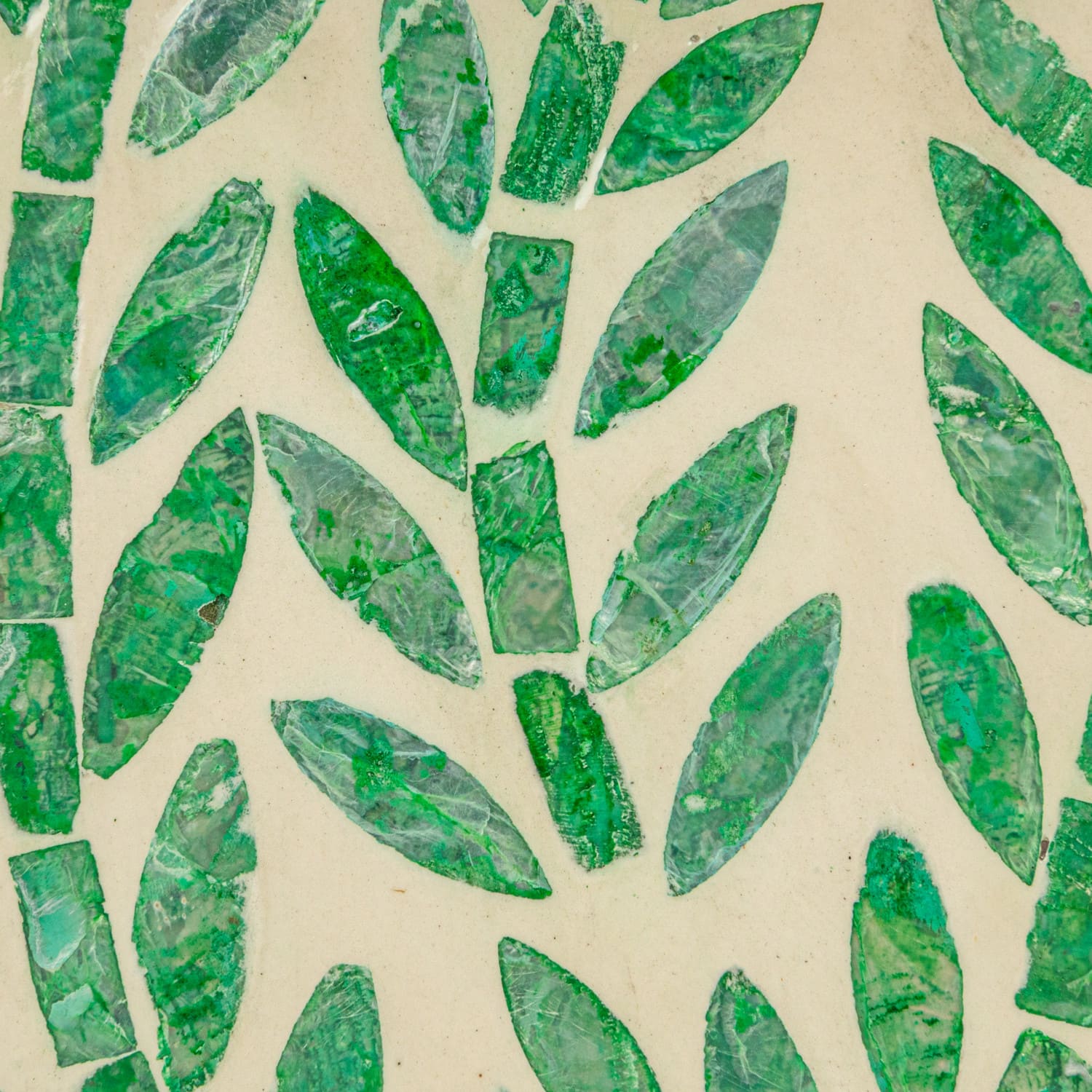 Hello Honey® 14" Green Botanical Pattern Reclaimed Wood & Shell Table Lamp with Linen Shade, 2ct.