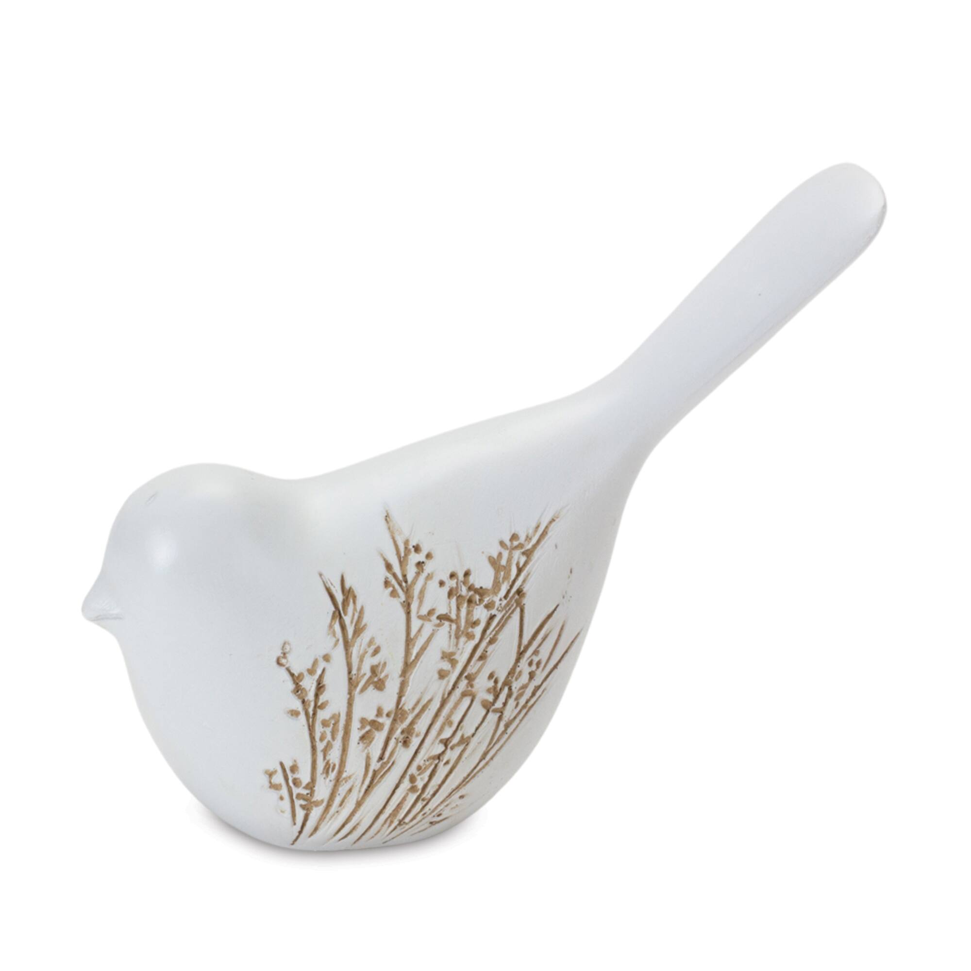 Floral Etched Bird Figurines Set