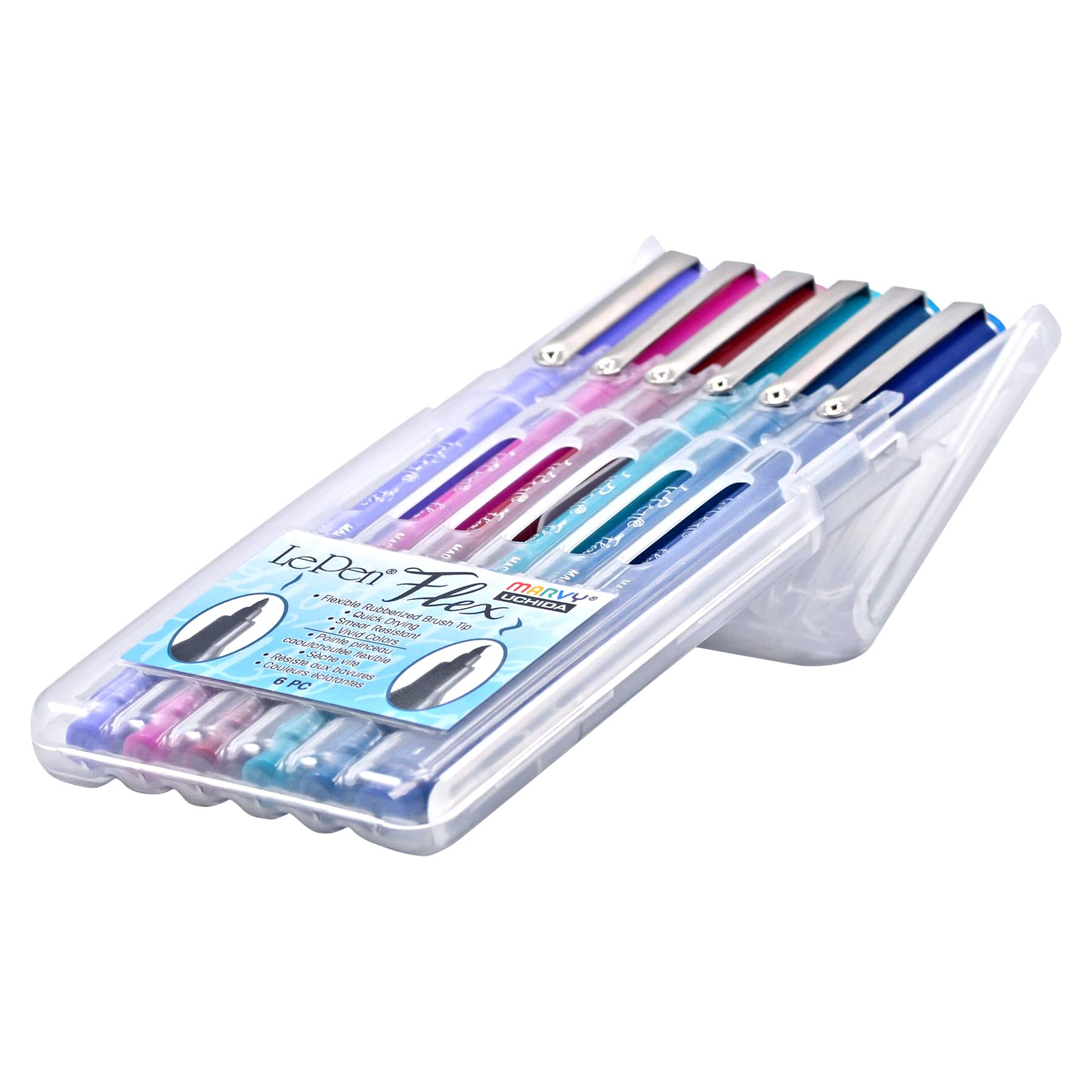 Marvy&#xAE; Uchida LePen&#xAE; Flex 6 Color Jewel Brush Pen Set