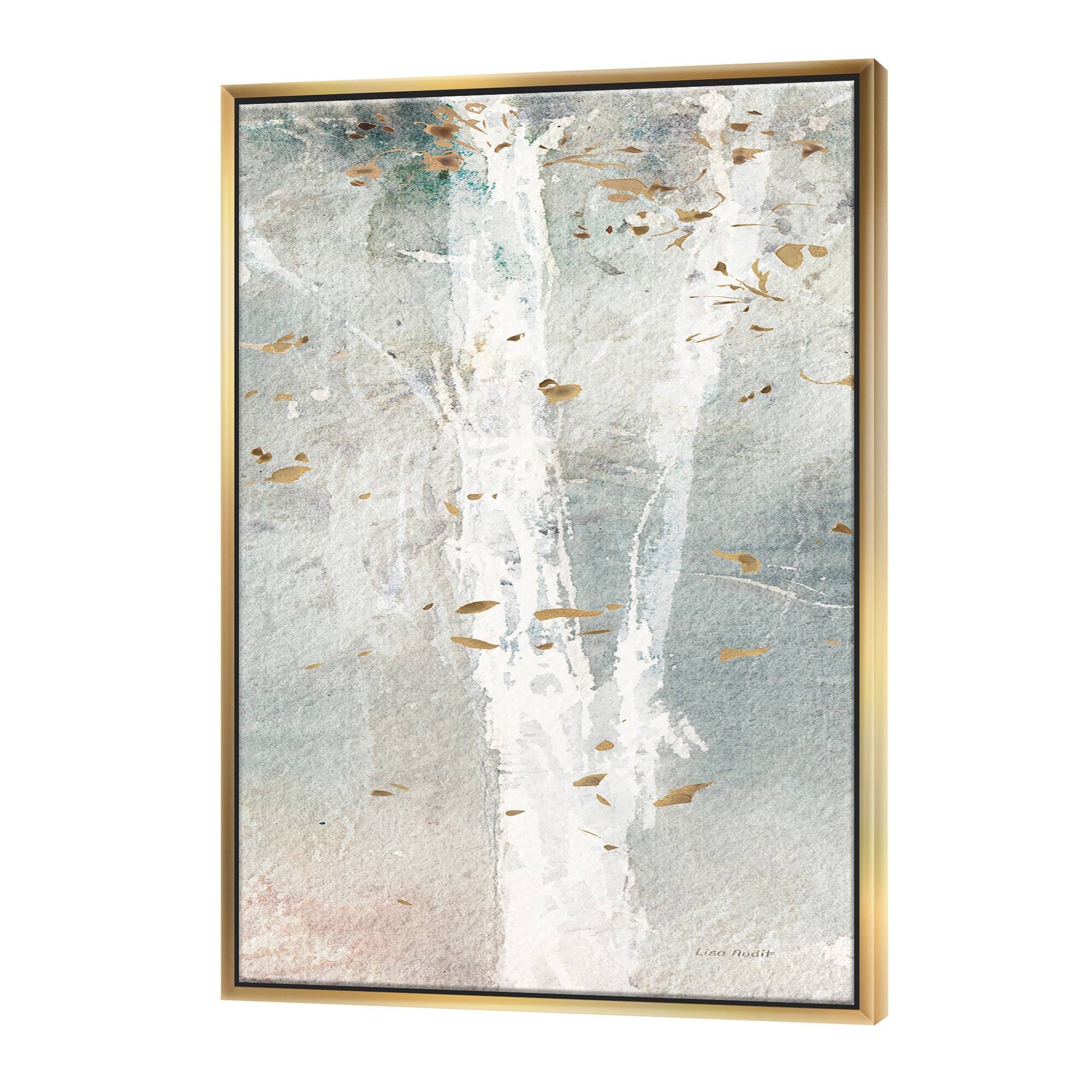 Designart - A Woodland Walk into the Forest IV - Modern Farmhouse Canvas in Gold Frame