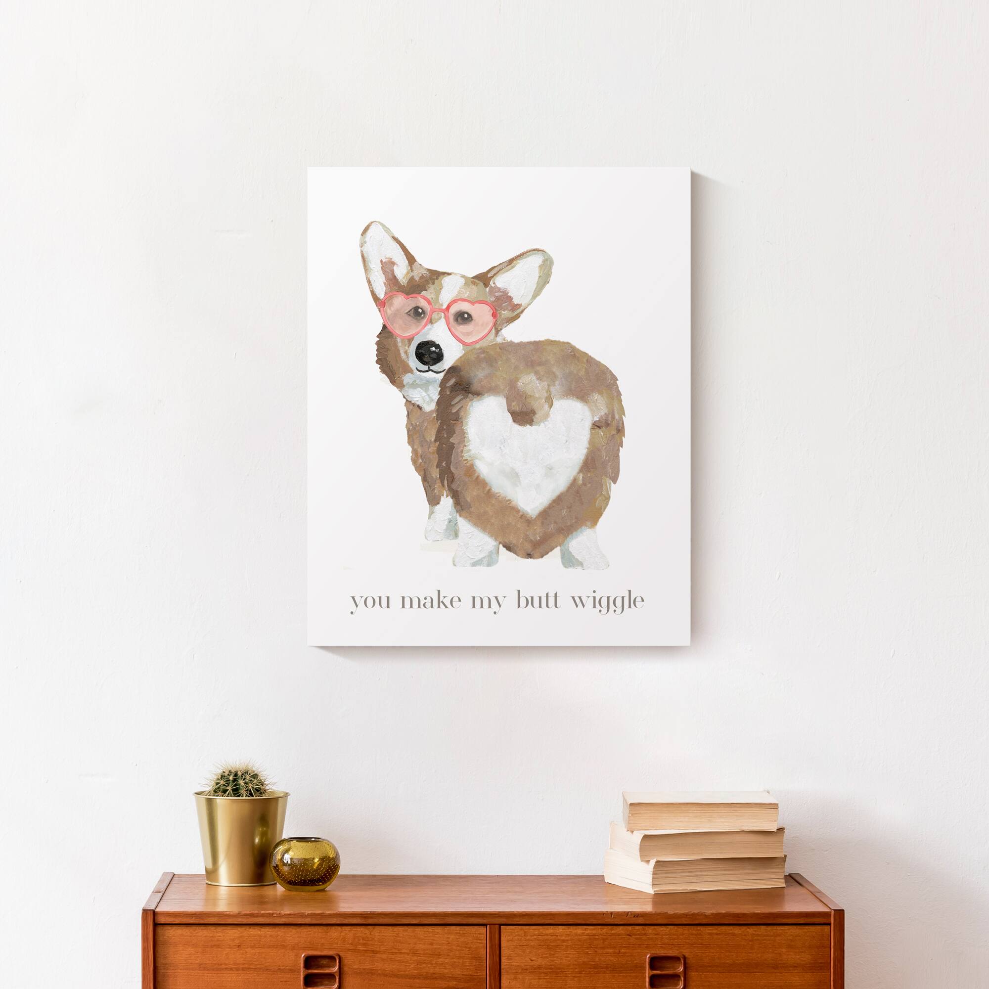 Corgi Wiggle Butt Canvas Wall Art