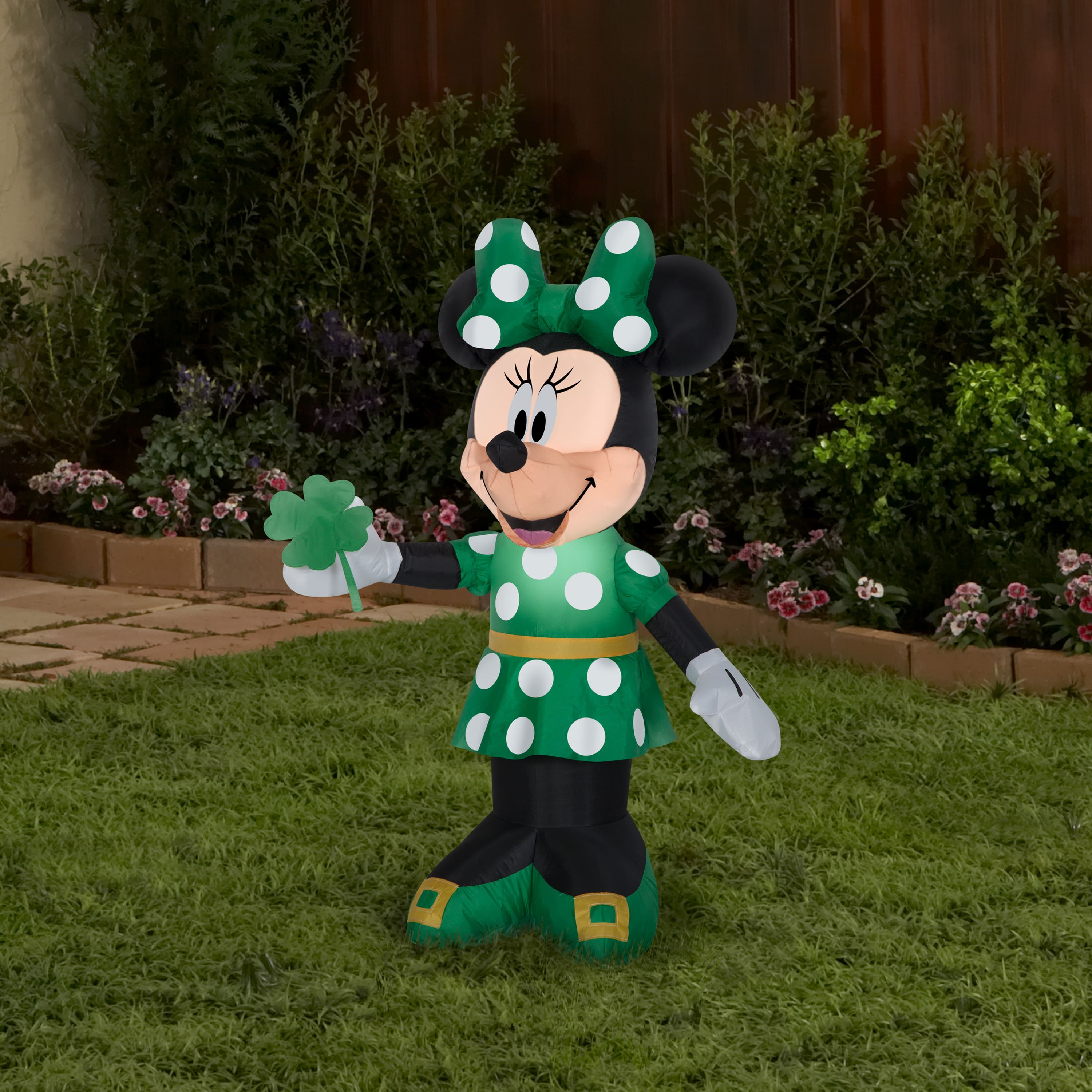 3.5ft. Airblown&#xAE; Inflatable St. Patrick&#x27;s Day Minnie Mouse