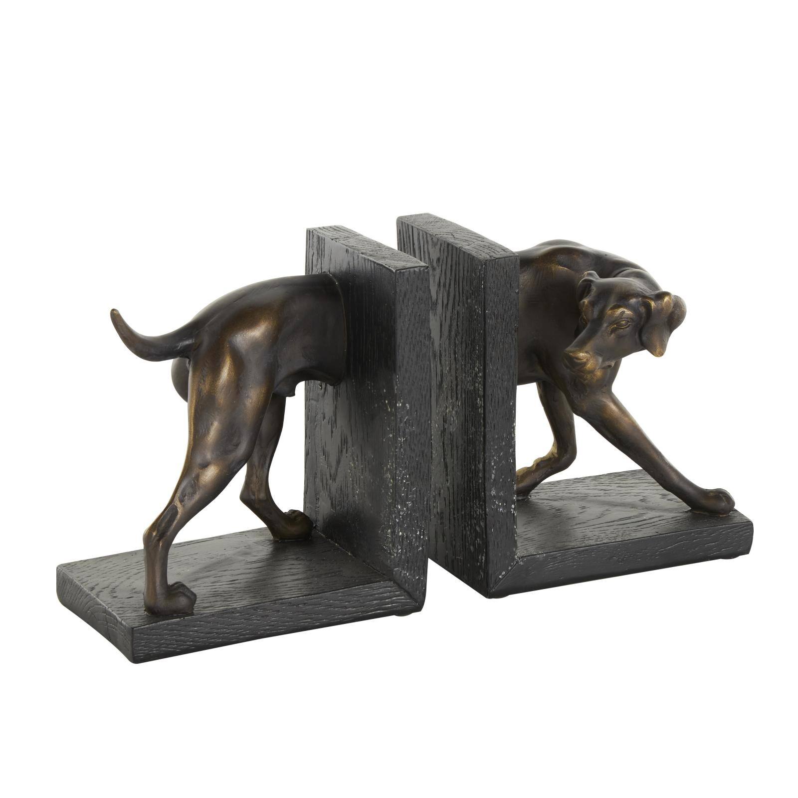 7&#x22; Black Greyhound Decorative Bookend Set