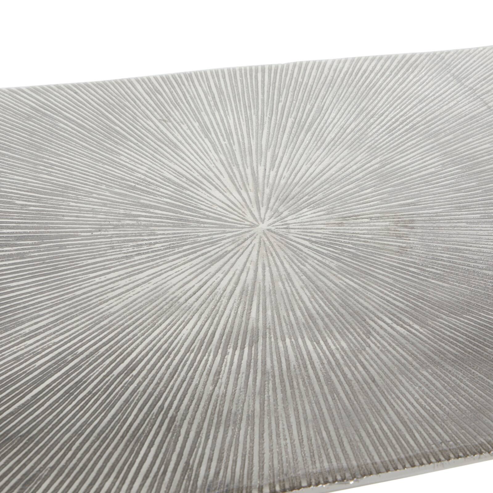 Silver Aluminum Glam Console Table, 50" x 15" x 31"