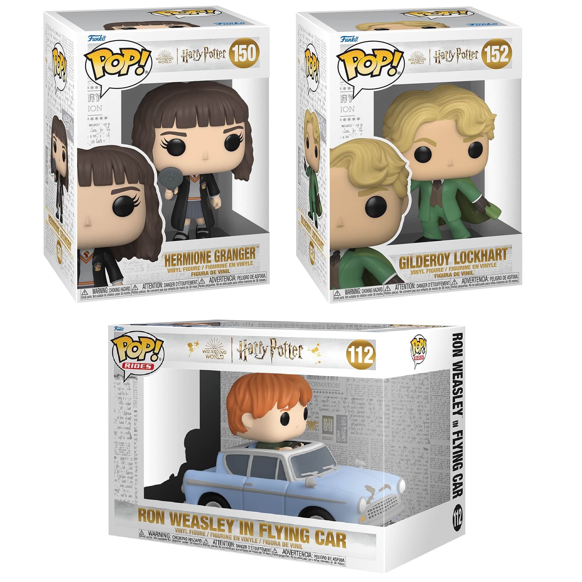 Funko POP! Movies: Harry Potter&#x2122; The Chamber of Secrets&#x2122; 20th Anniversary Collectors Set: Hermione&#x2122;, Gilderoy&#x2122; and Ron&#x2122;