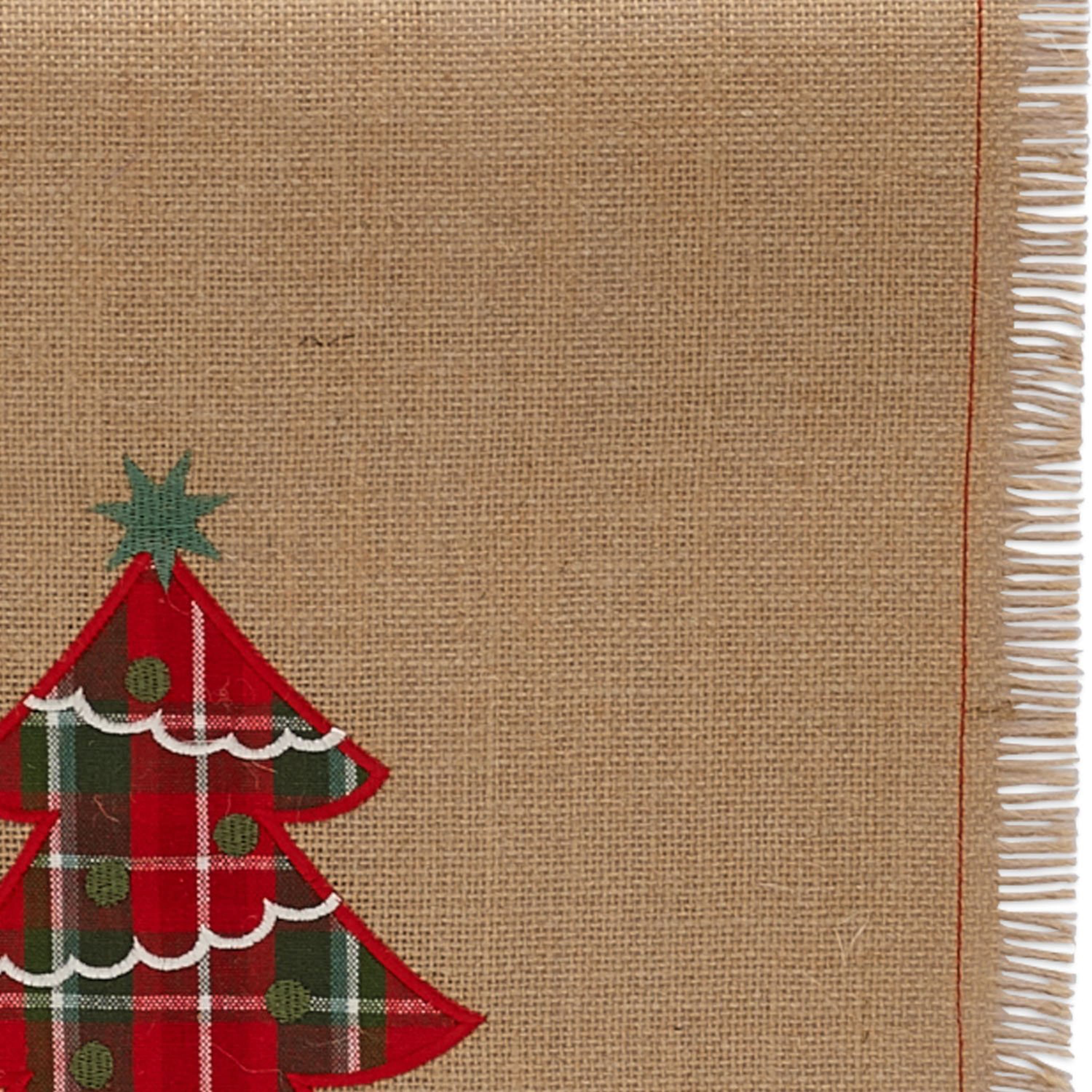 DII&#xAE; 72&#x22; Embroidered Tree Burlap Table Runner