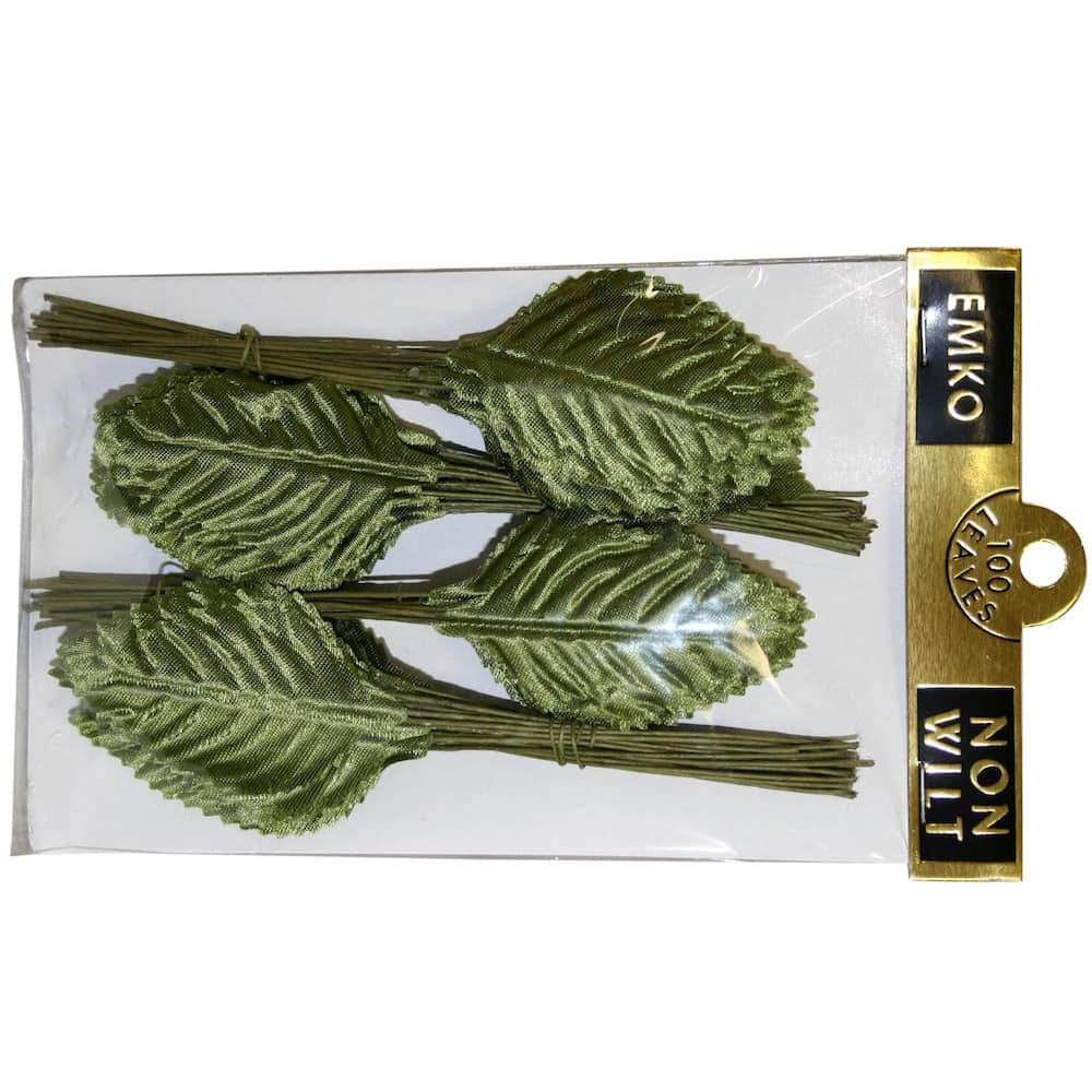 JAM Paper Moss Satin Floral Leaves, 100ct.