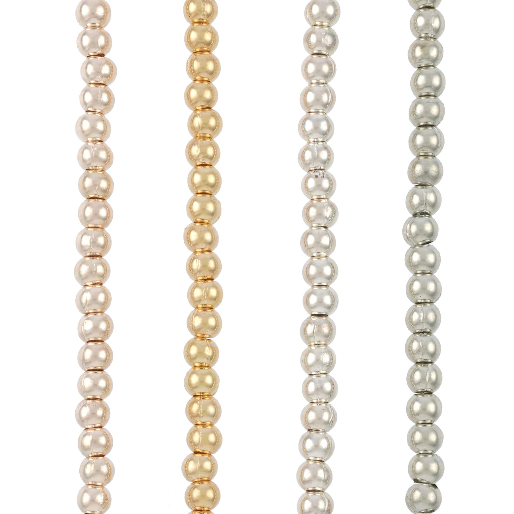 12 Pack: Multicolor Metal Round Beads, 4mm by Bead Landing™