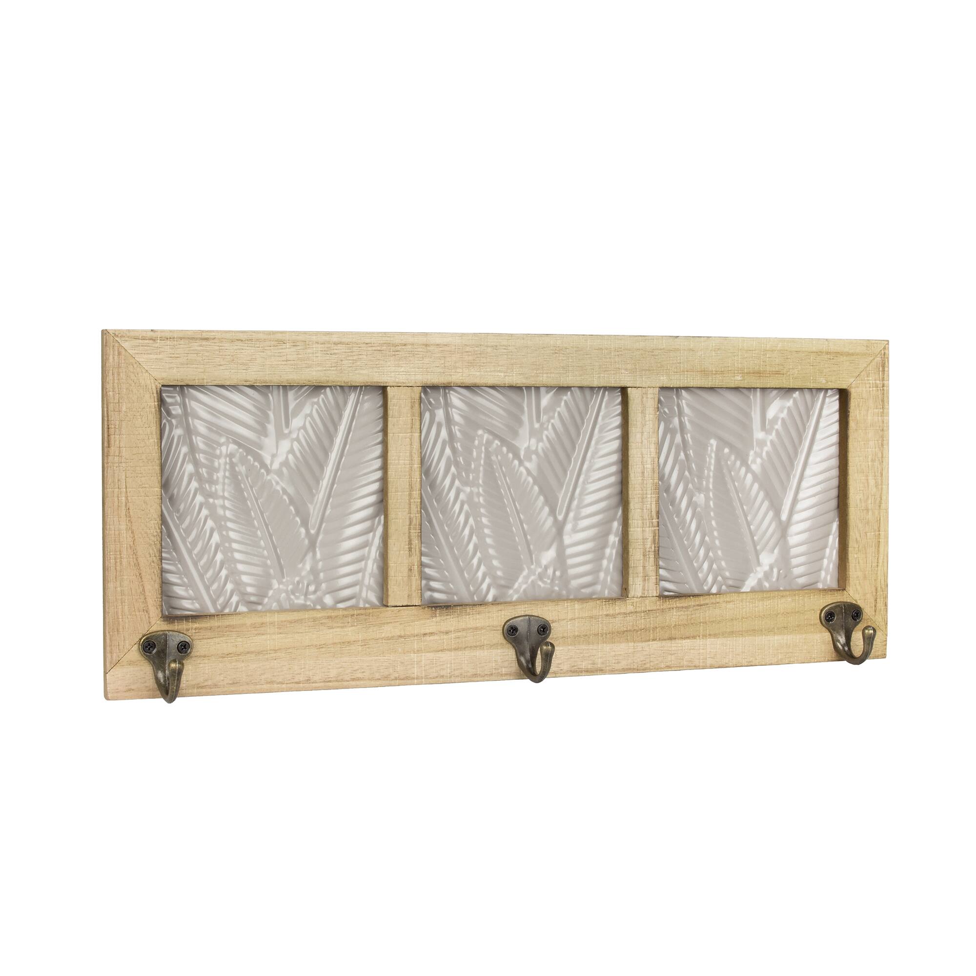 Gray Tropical Leaves Wall Rack