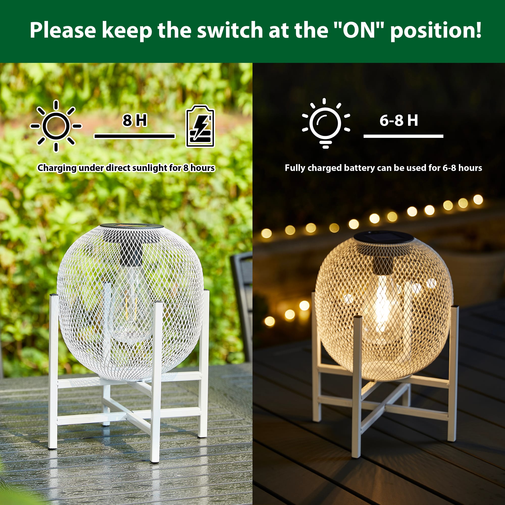 Glitzhome&#xAE; 11.5&#x22; Metal Mesh Solar Powered Lantern with Stand