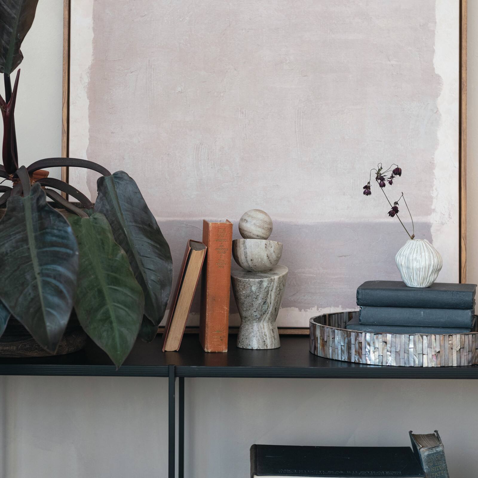 Hello Honey® 9.5" Gray & Brown Geometric Marble Décor