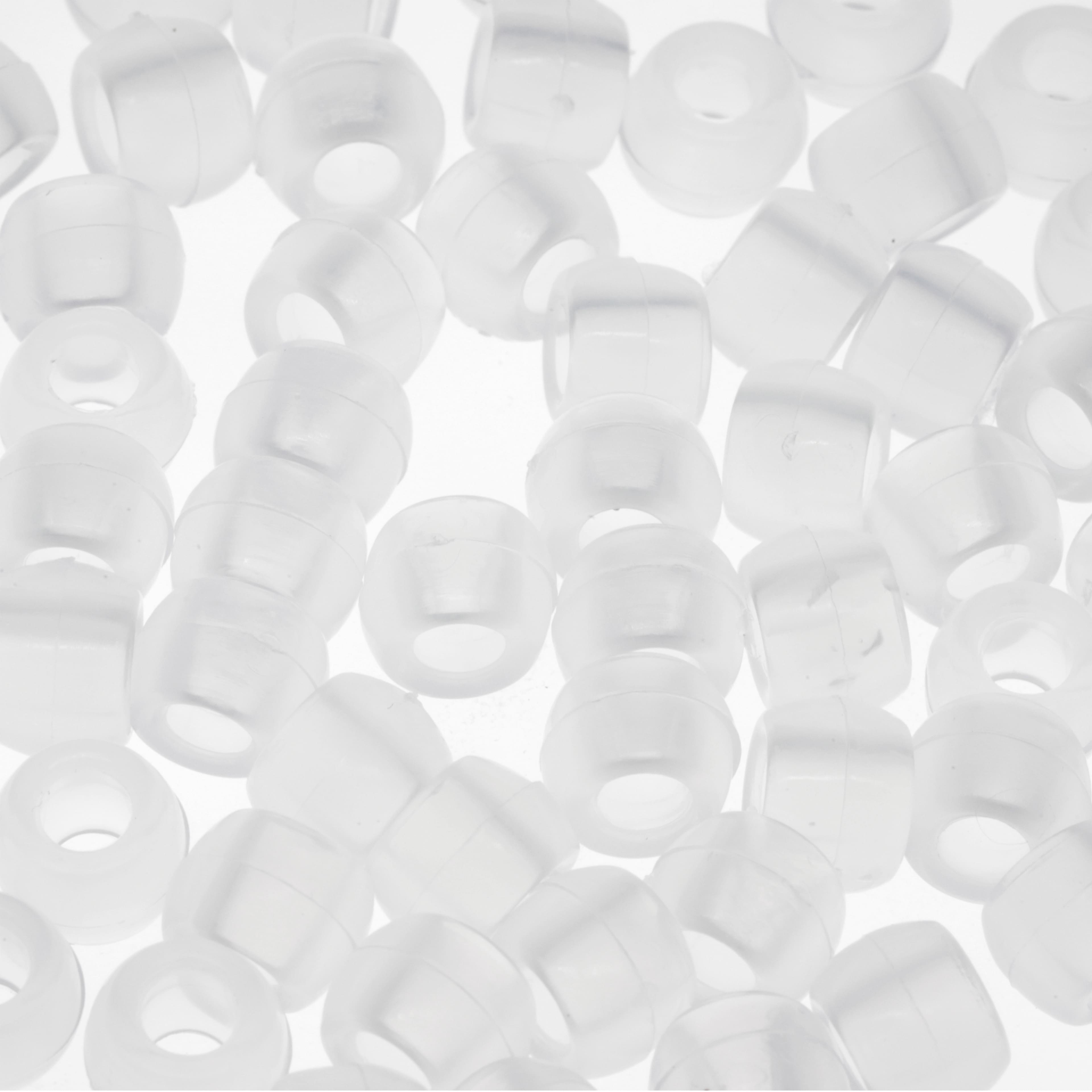 John Bead 9mm Opaque Glass Pony Beads, 100ct. in White | Michaels