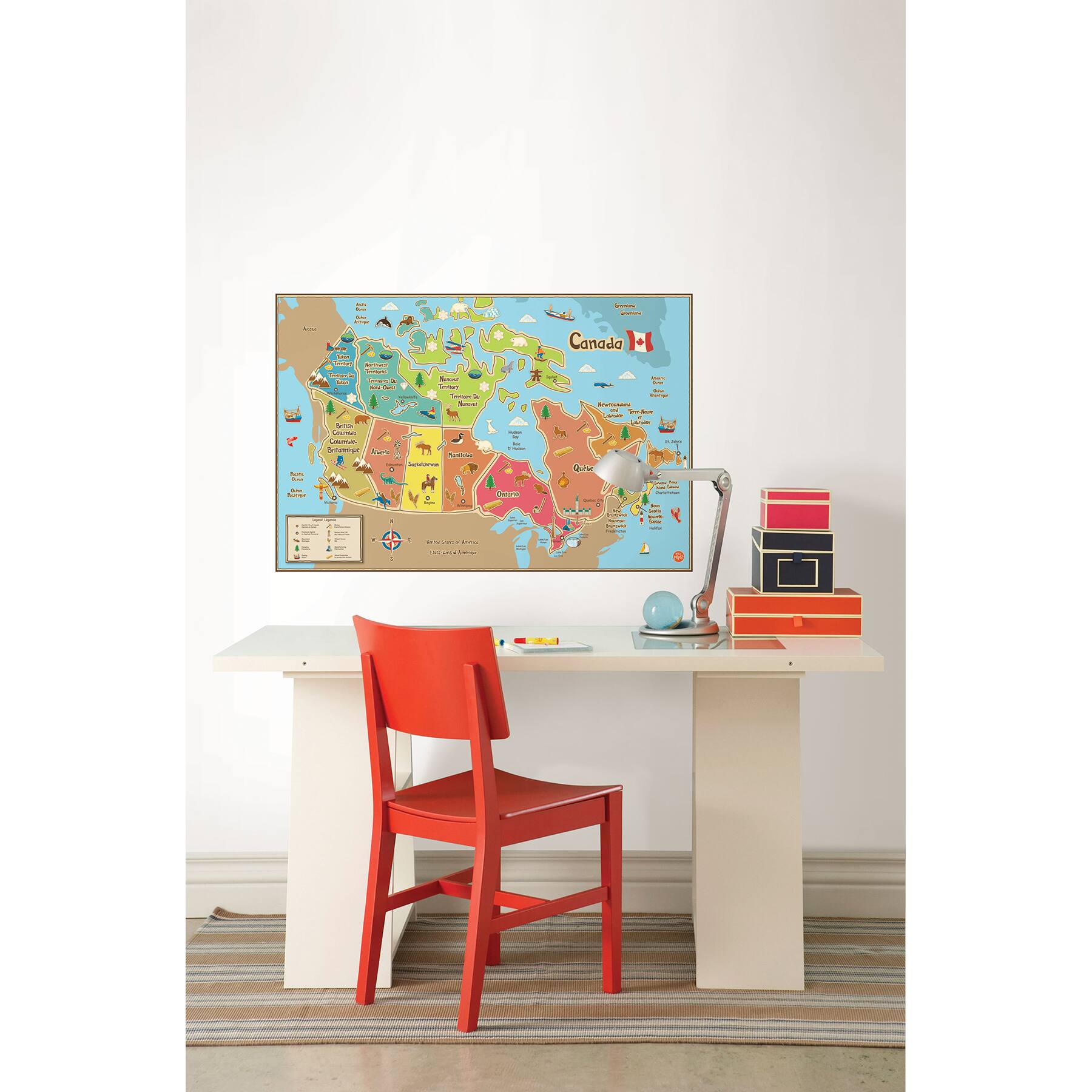 Wallpops Kids Canada Dry Erase Map Decal