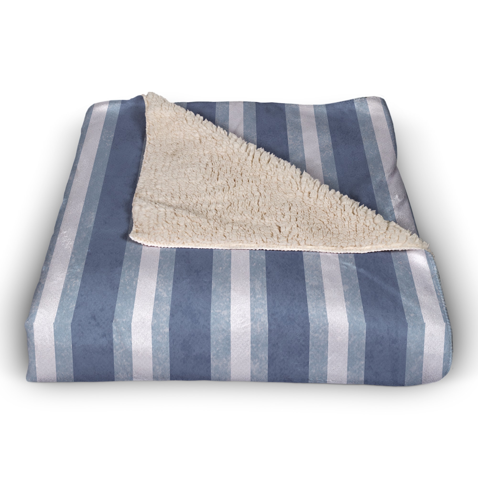 Blue Stripes Sherpa Fleece Blanket