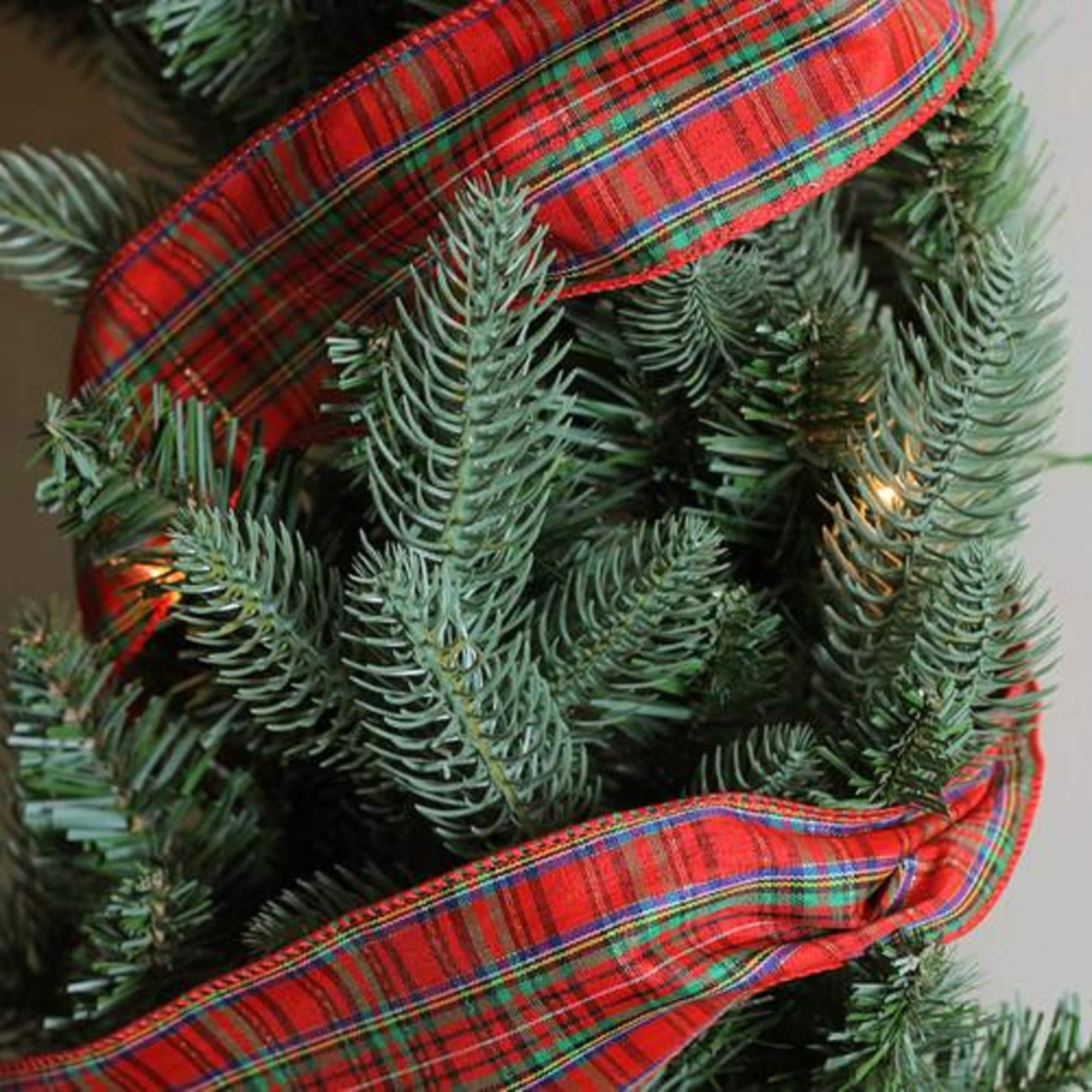 2.5&#x22; x 10yd. Wired Plaid Christmas Craft Ribbon