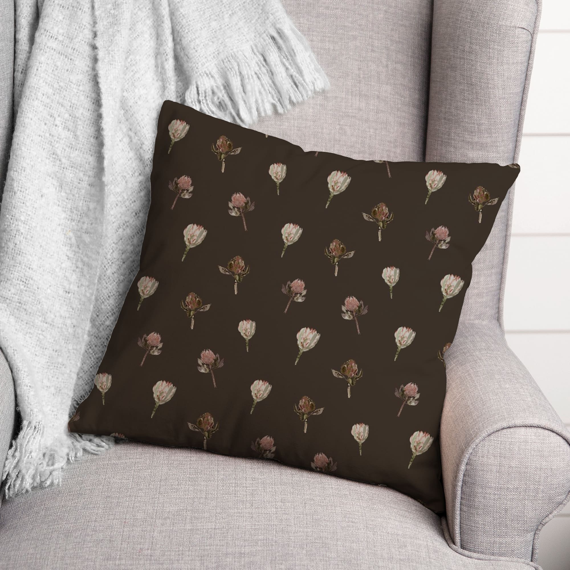 Cottage Florals Throw Pillow