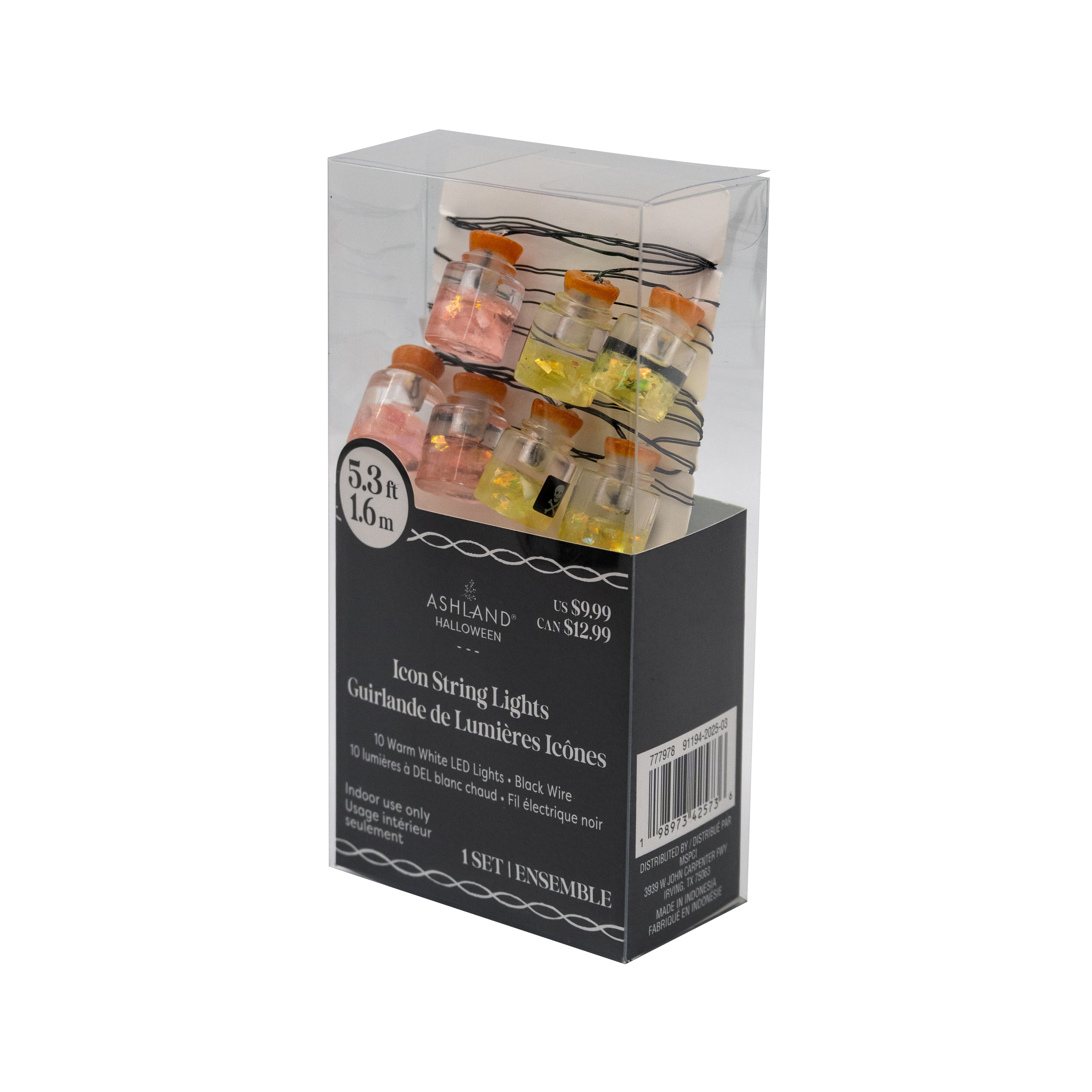 10ct. Warm White LED Poison Jar Icon String Lights by Ashland®