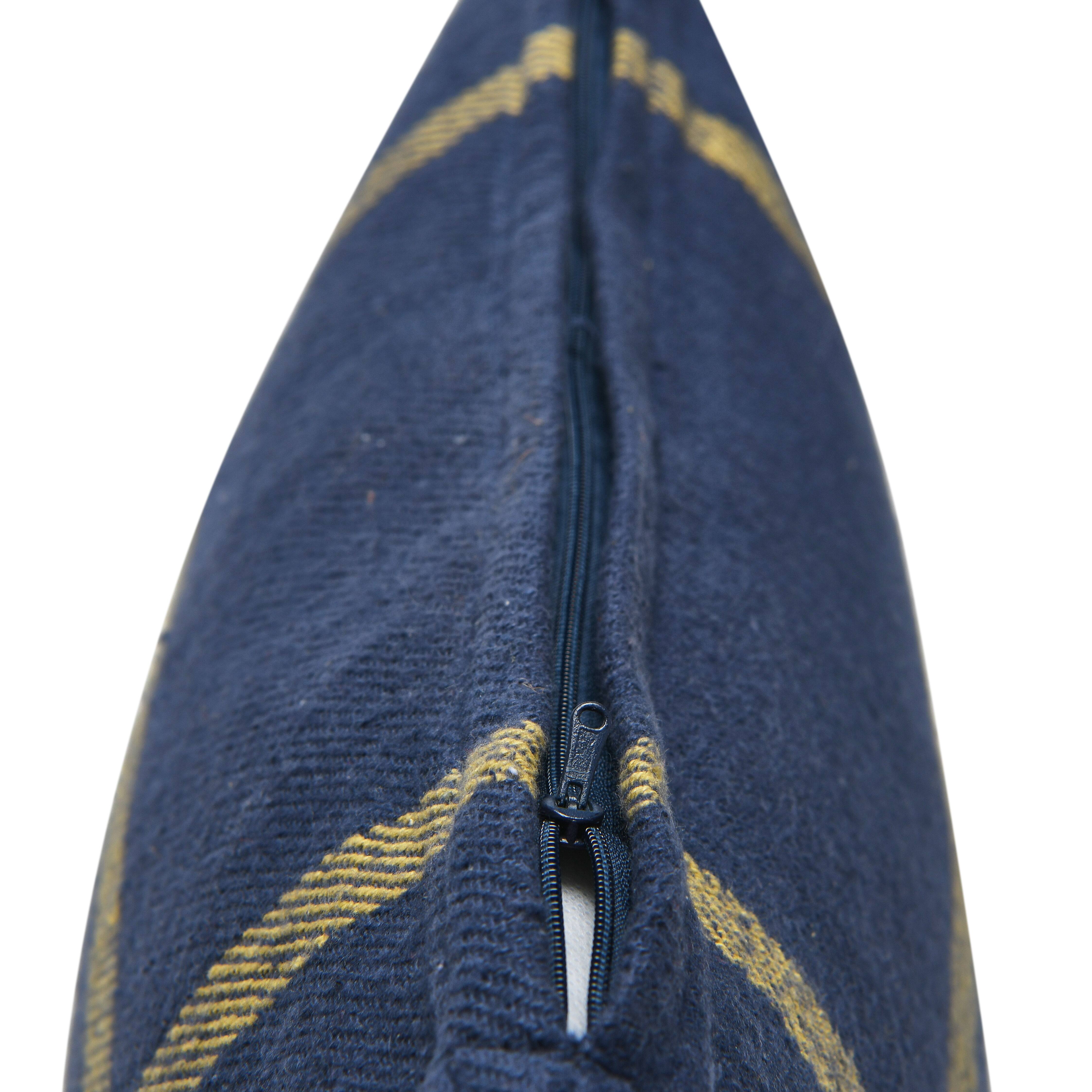 Hello Honey&#xAE; Blue &#x26; Citron Plaid Cotton Flannel Pillow with Fringe