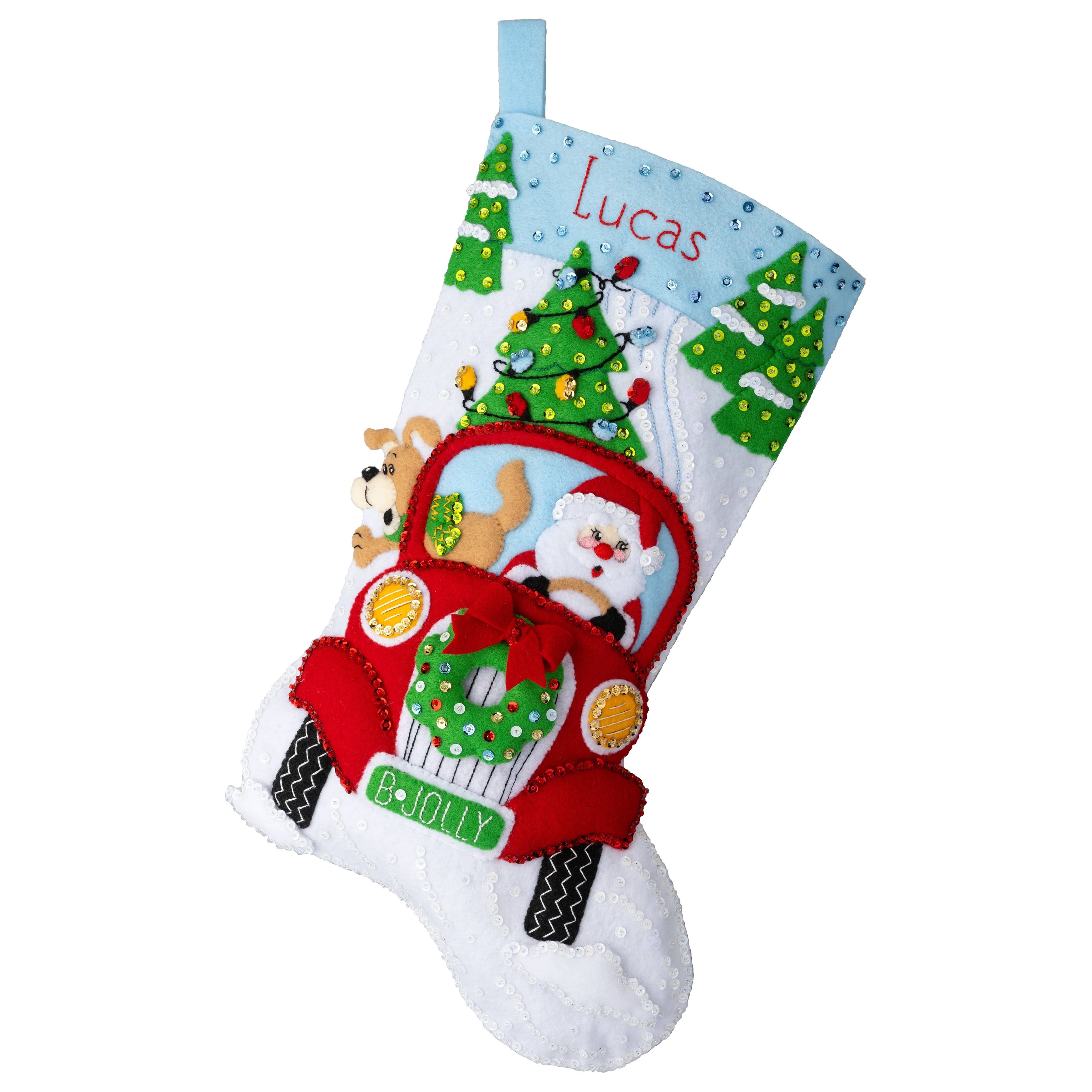 Bucilla® 18" Jolly Deliveries Felt Stocking Applique Kit
