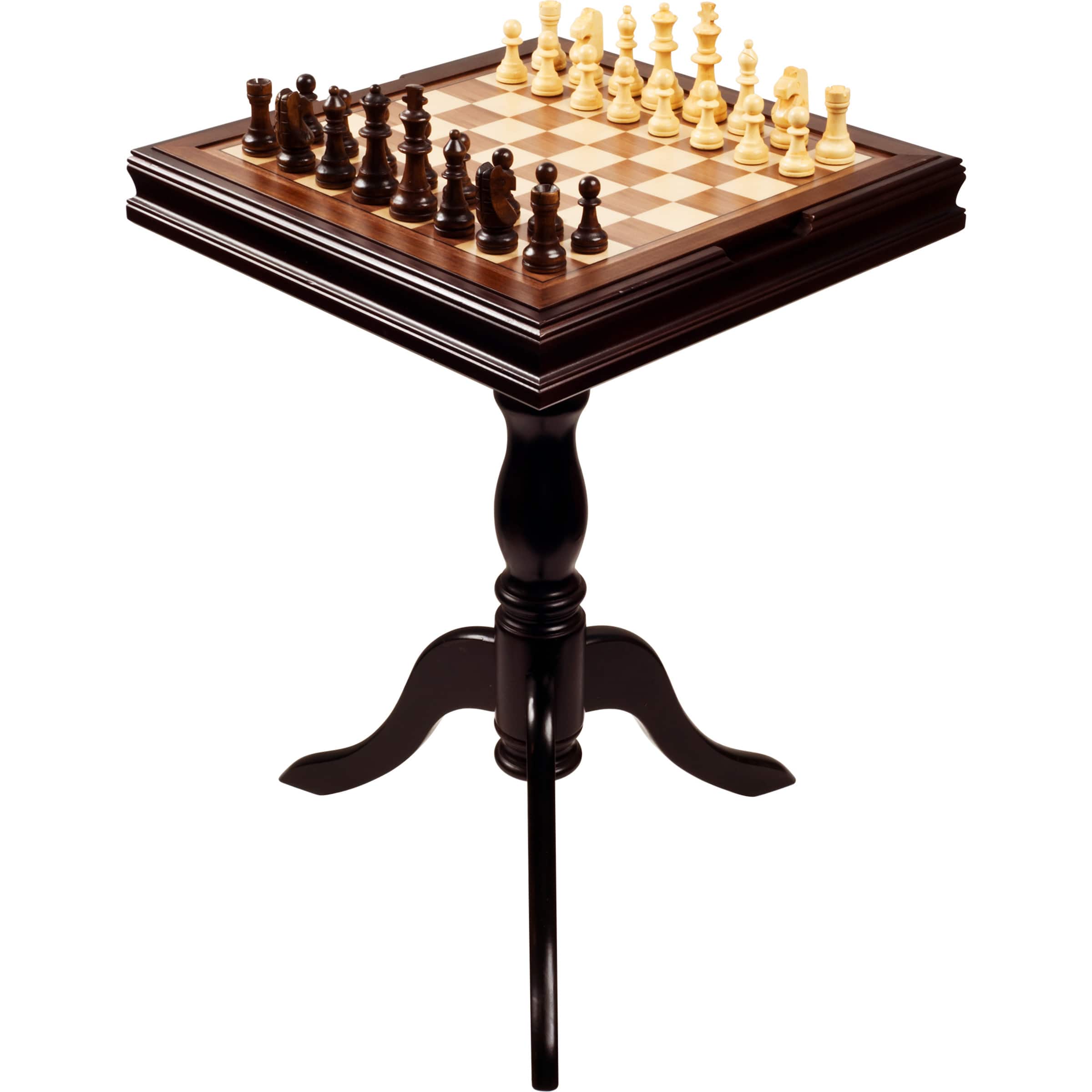 Toy Time Chess &#x26; Backgammon Pedestal End Table