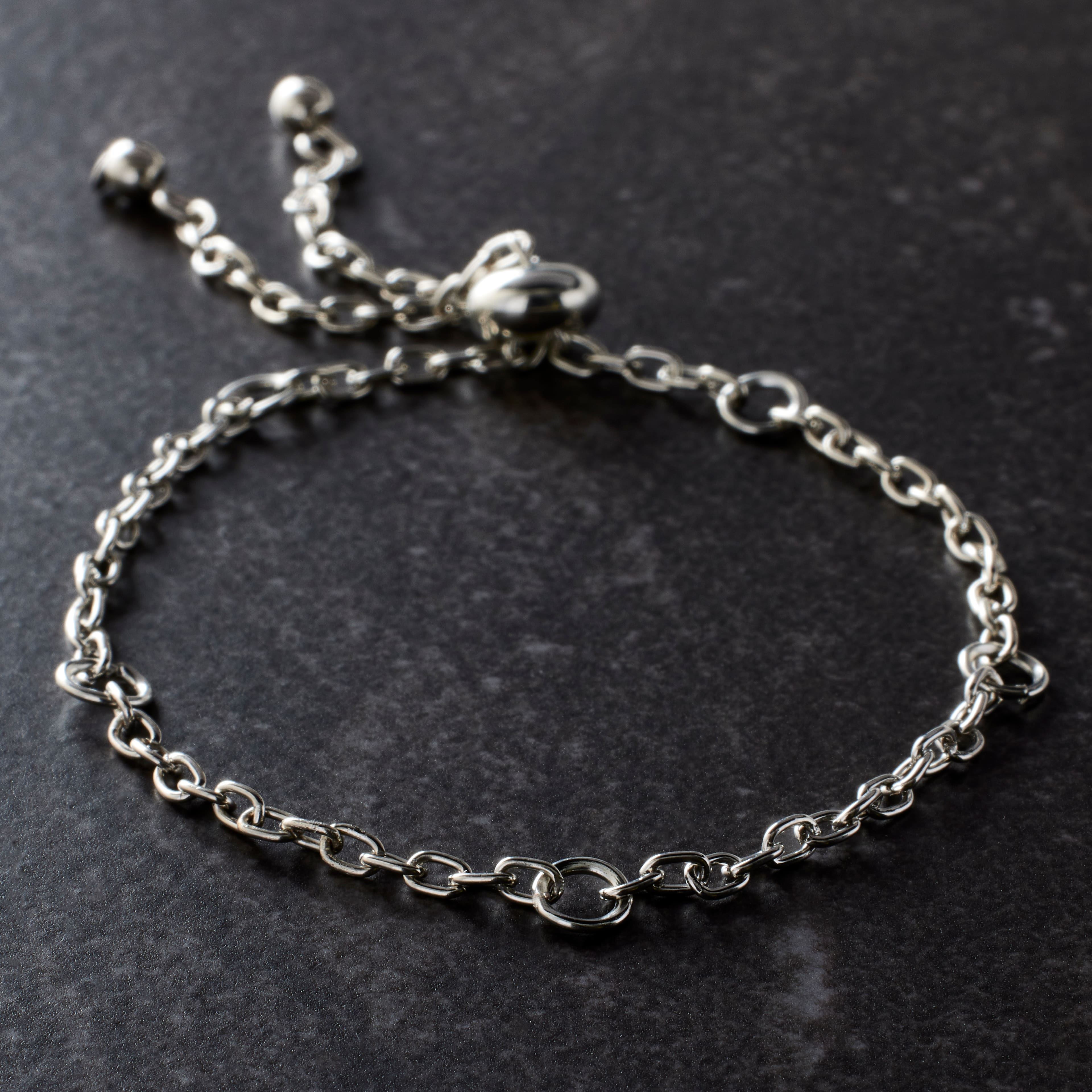 9&#x22; Rhodium Slider Charm Bracelet by Bead Landing&#xAE;