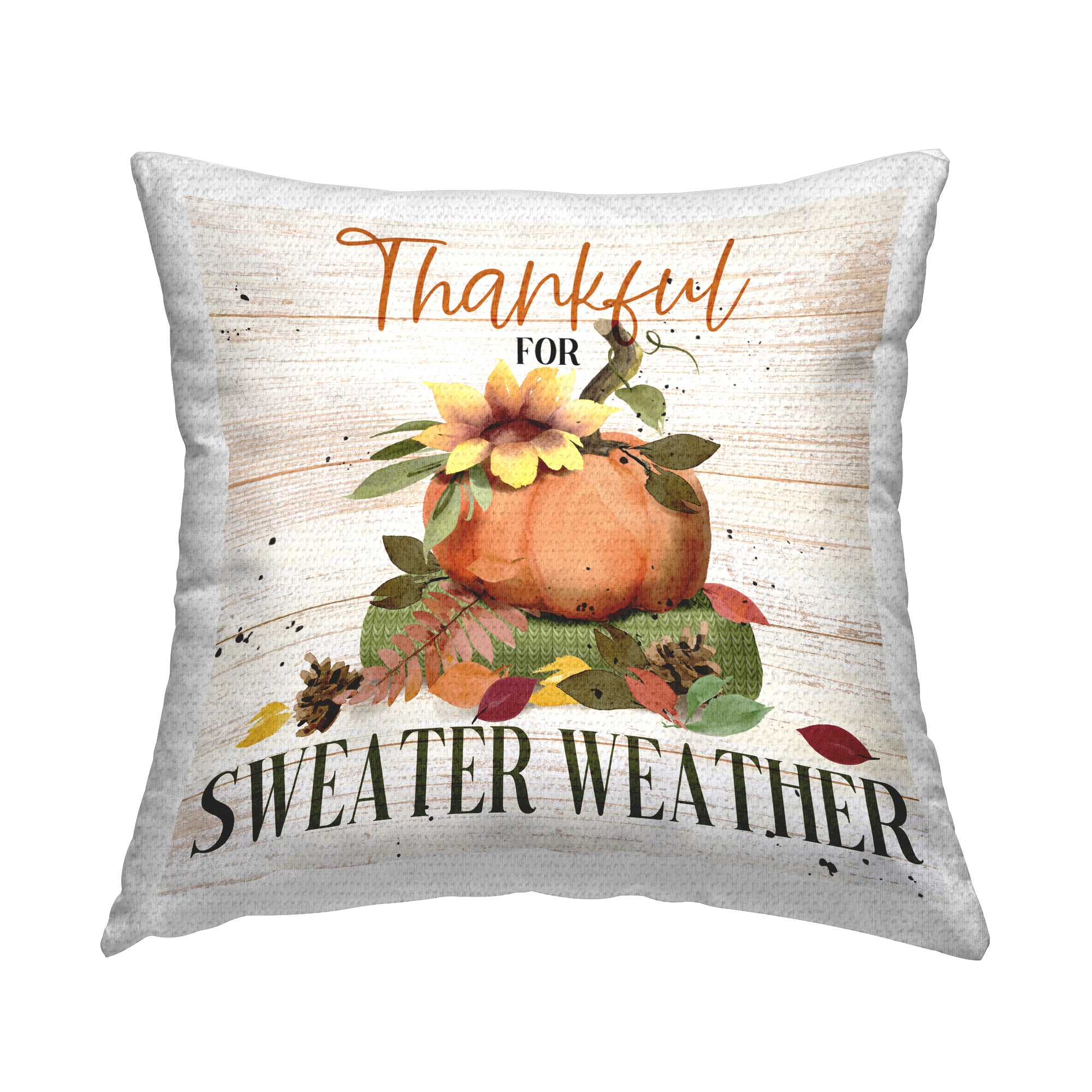 Stupell Industries Thankful Sweater Weather Outdoor Printed Pillow