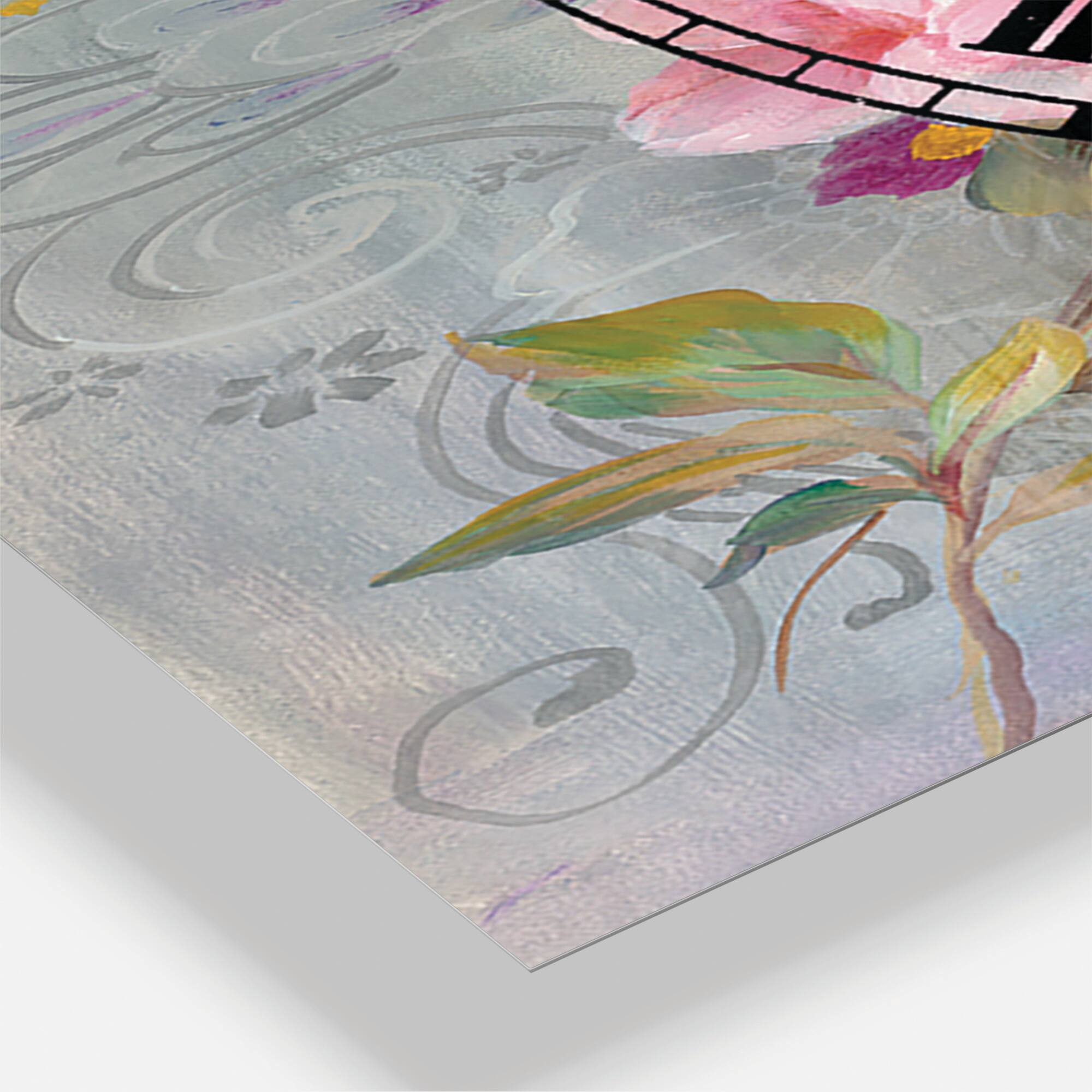 Designart 'Peonies And Paisley Lodge Multipanel Wall Clock