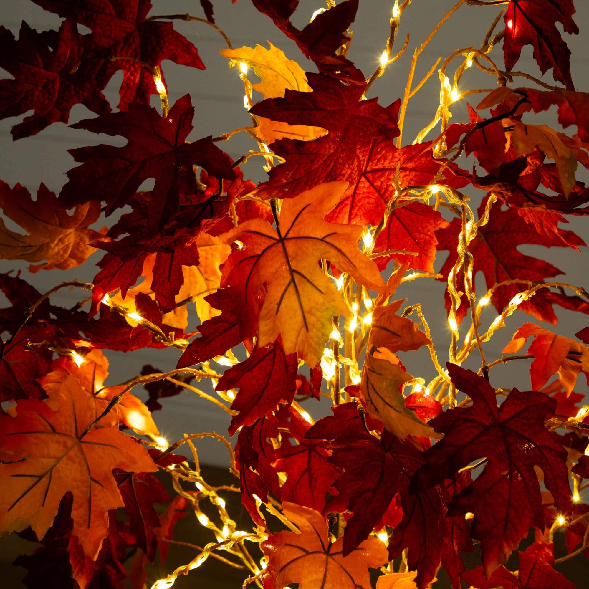 5ft. Pre-Lit Autumn Weeping Maple Artificial Fall Tree with 240 Warm White LED Lights