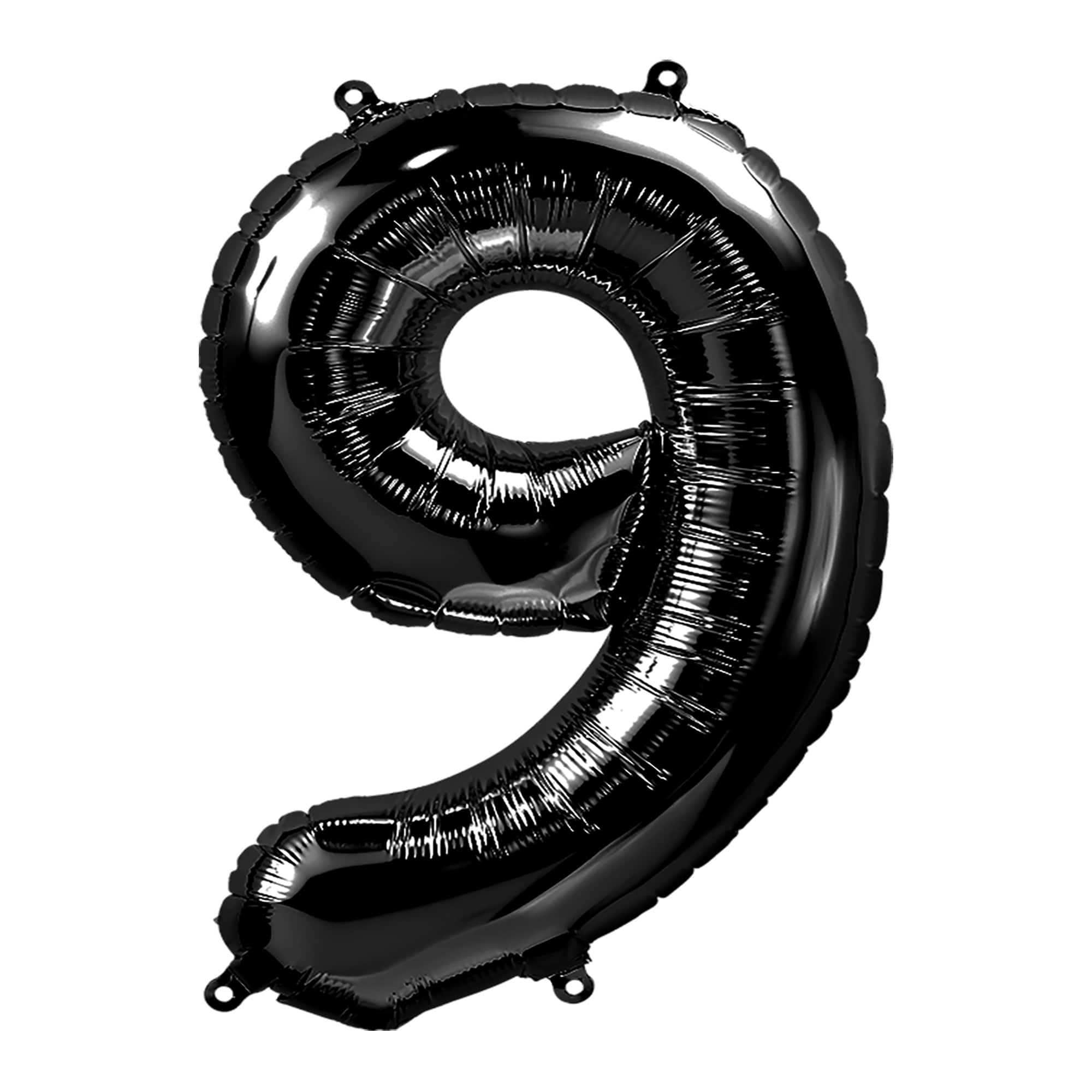 34&#x22; Black Number Foil Balloon