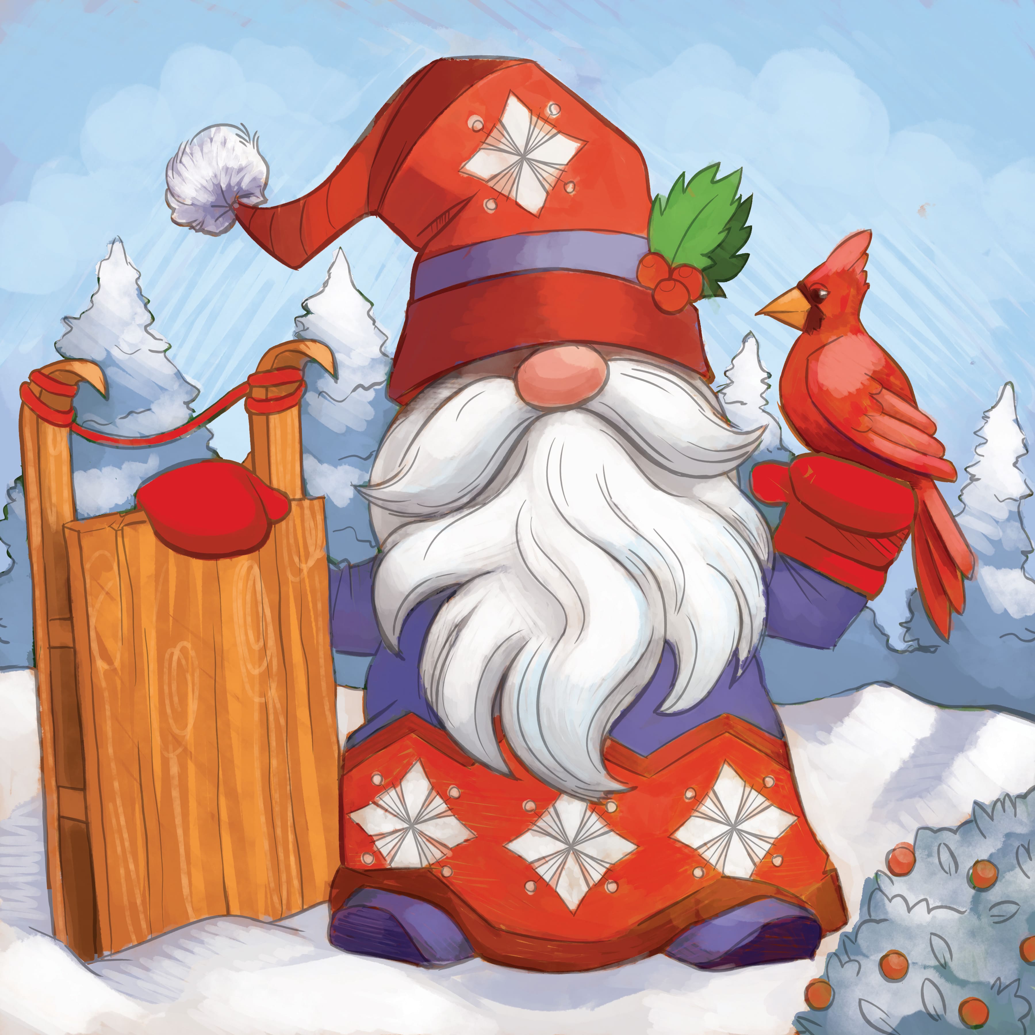 Gnome with Sled Canvas Painting Kit by Artist's Loft®