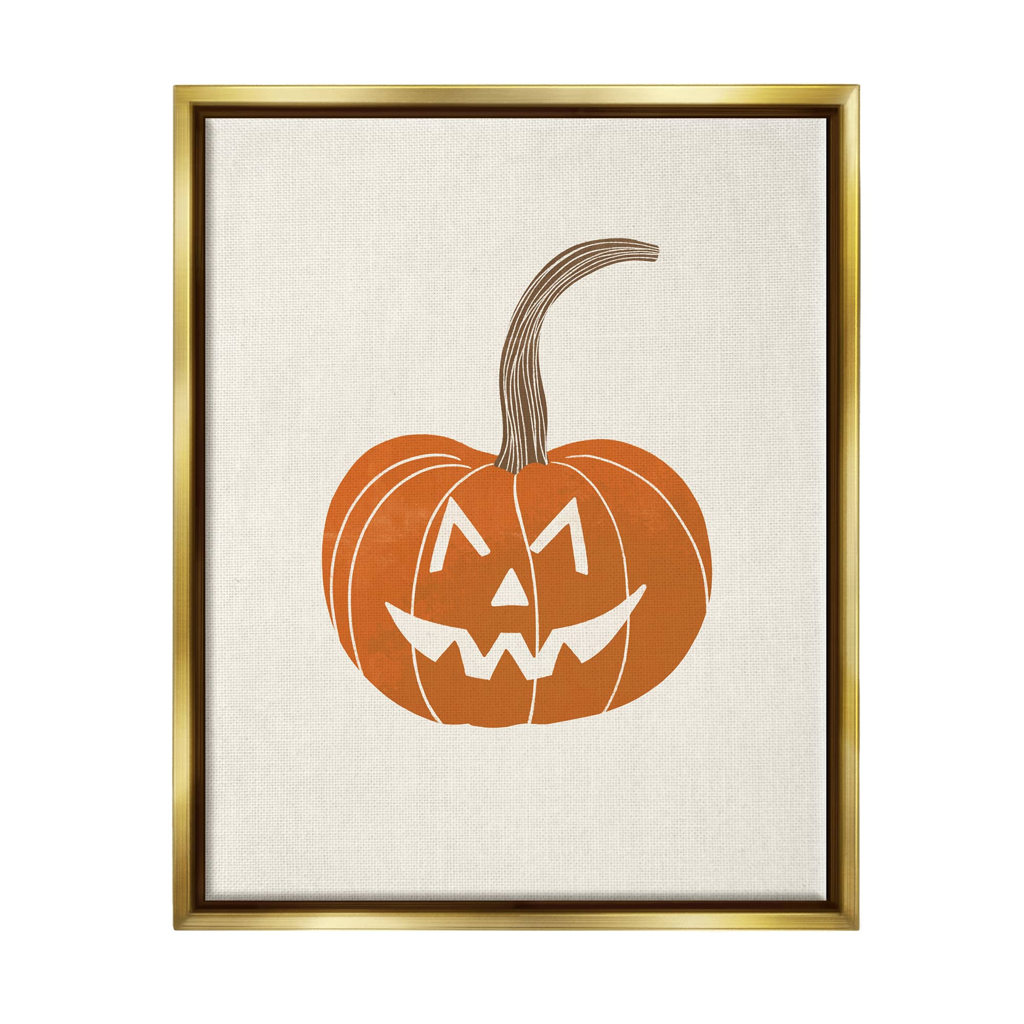 Stupell Industries Happy Jack-o-Lantern Smile Framed Floater Canvas Wall Art