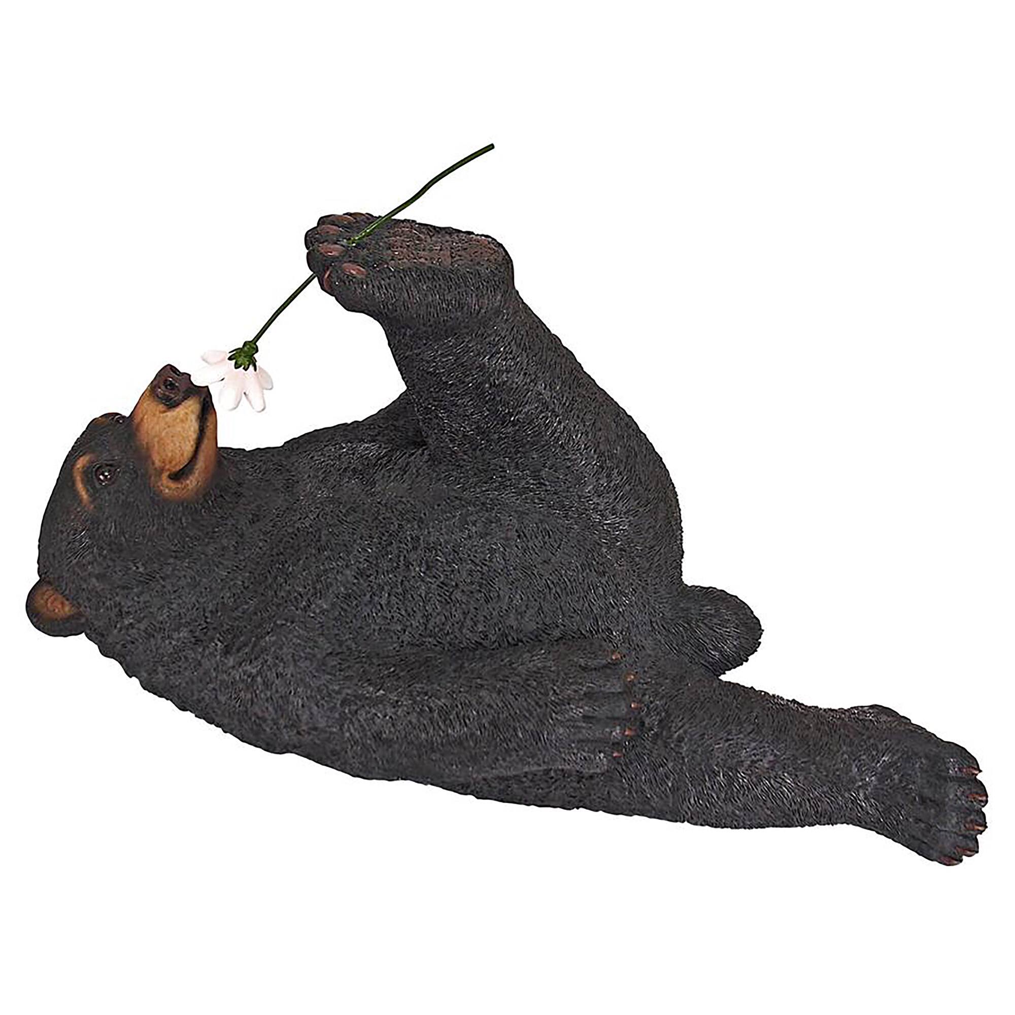 Design Toscano 10&#x22; Tall Smell the Flowers Garden Bear Statue