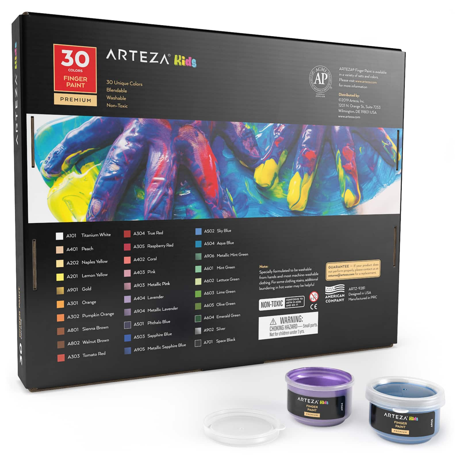 Arteza&#xAE; Finger Paint 30 Color Set