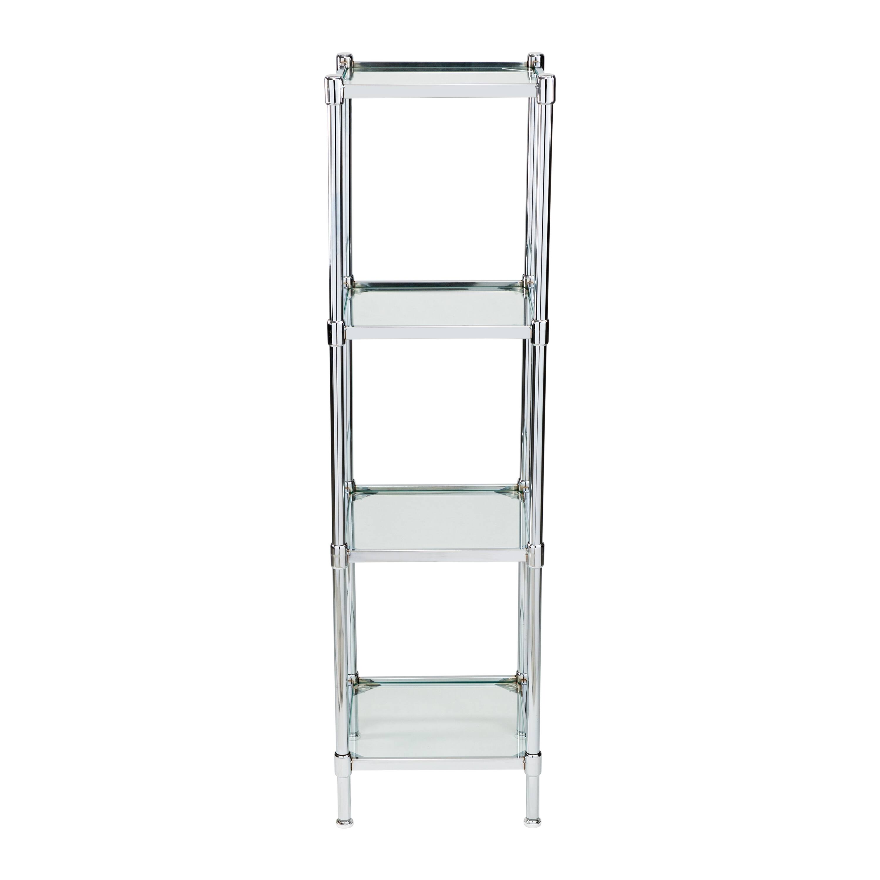 Organize It All Free Standing 4-Tier Glass Shelf Tower