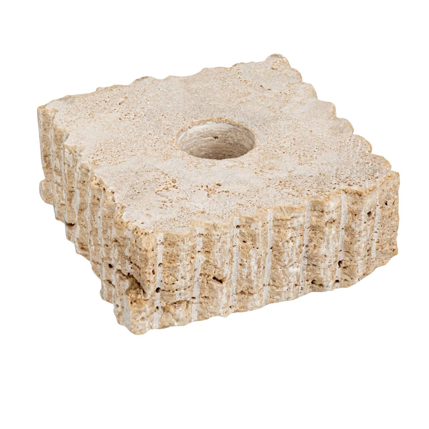 Hello Honey&#xAE; 3.25&#x22; Decorative Marble &#x26; Travertine Candle Holder