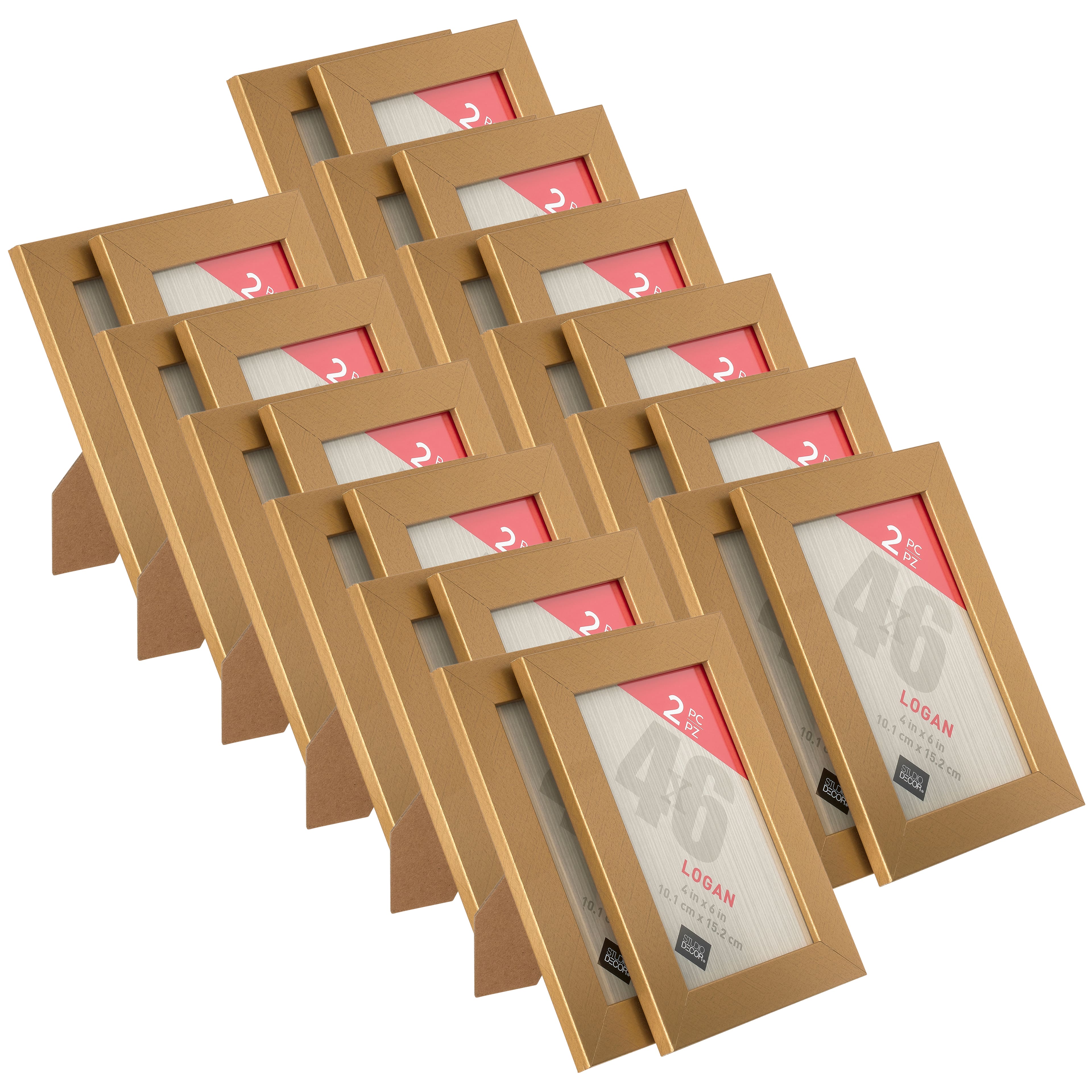 12 Packs: 2 ct. (24 total) Gold Tabletop Frames, Logan by Studio Décor®