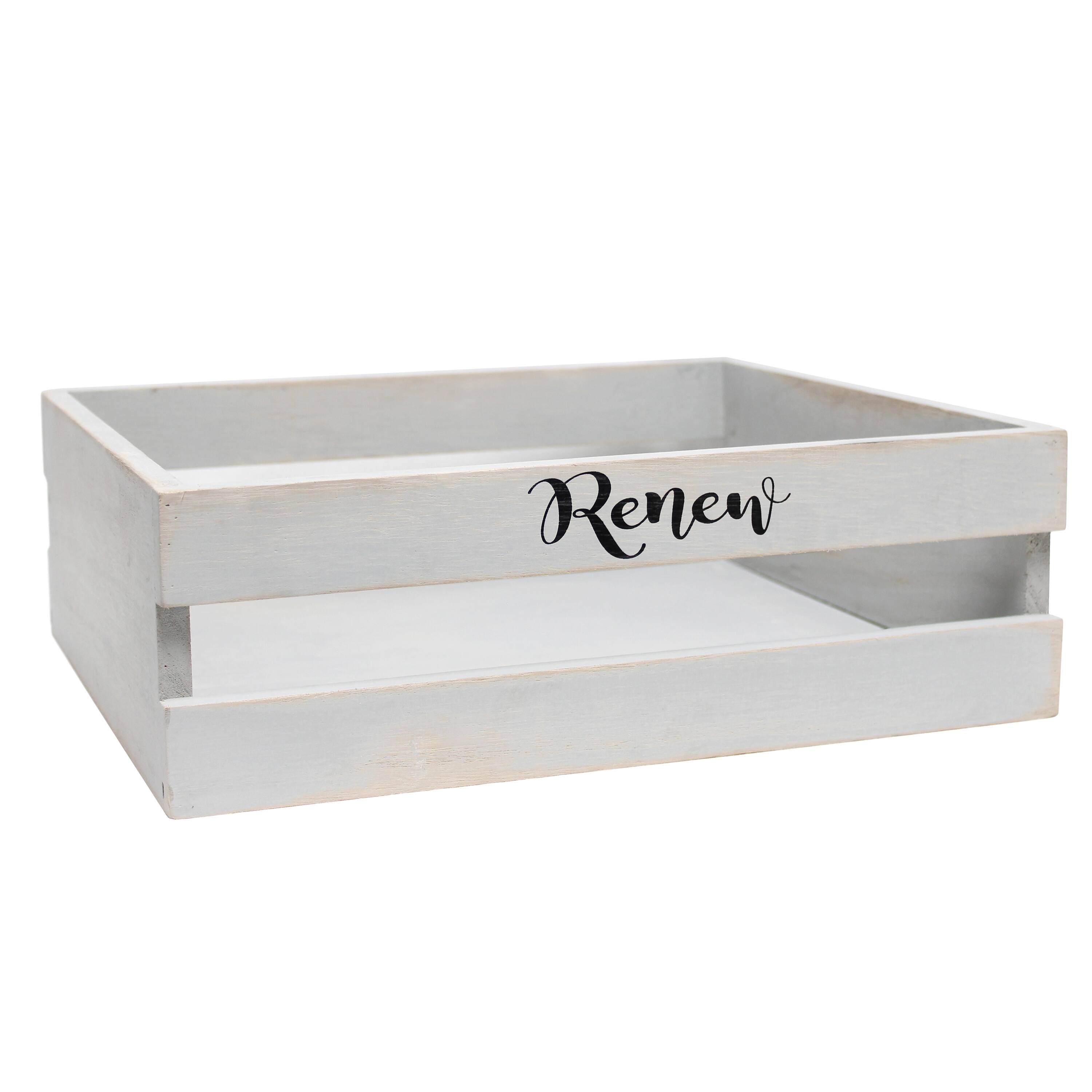 Elegant Designs Small Gray Wash Towel Holder, Frame & Toilet Paper Holder Set