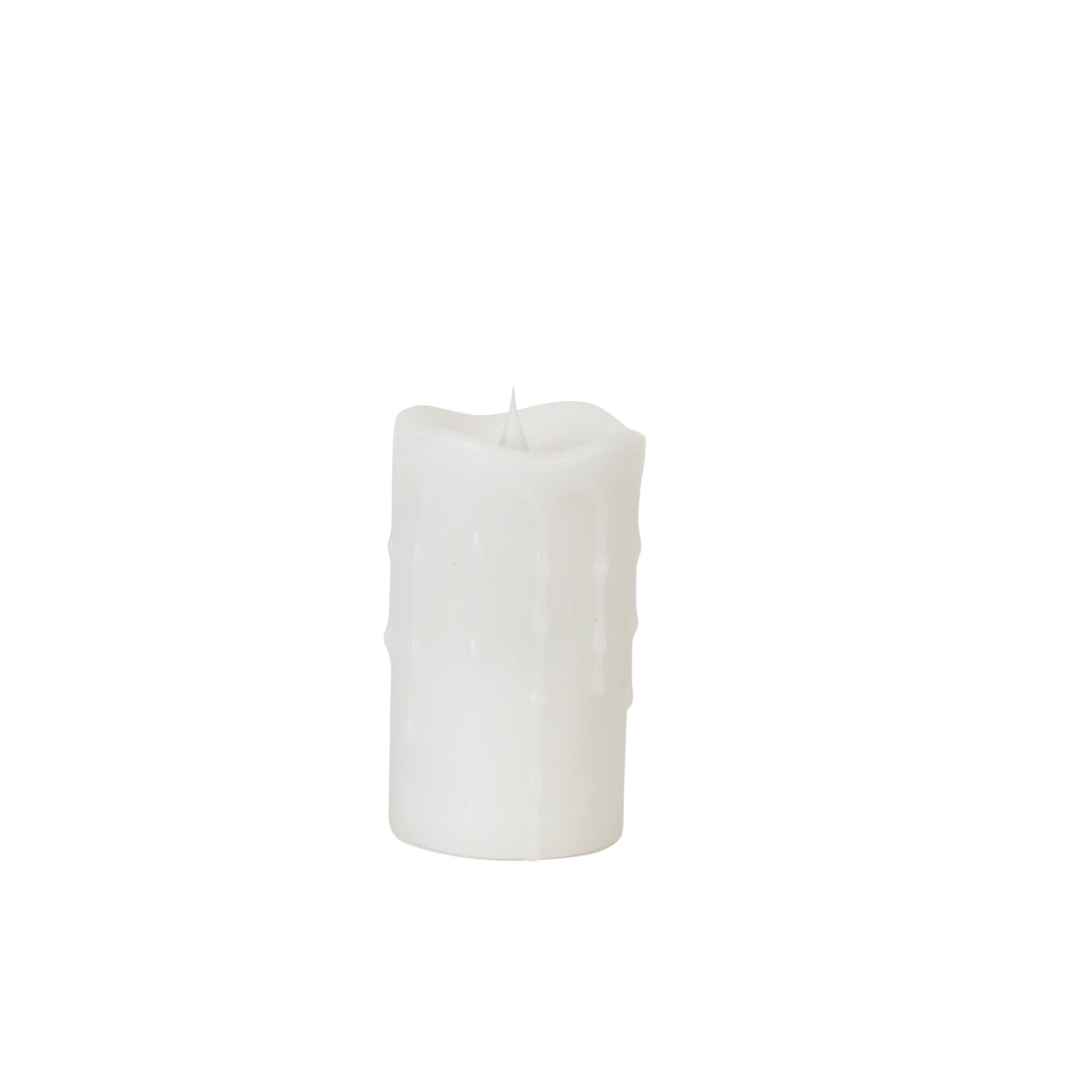 5" White Simplux LED Dripping Candle Set with Moving Flame