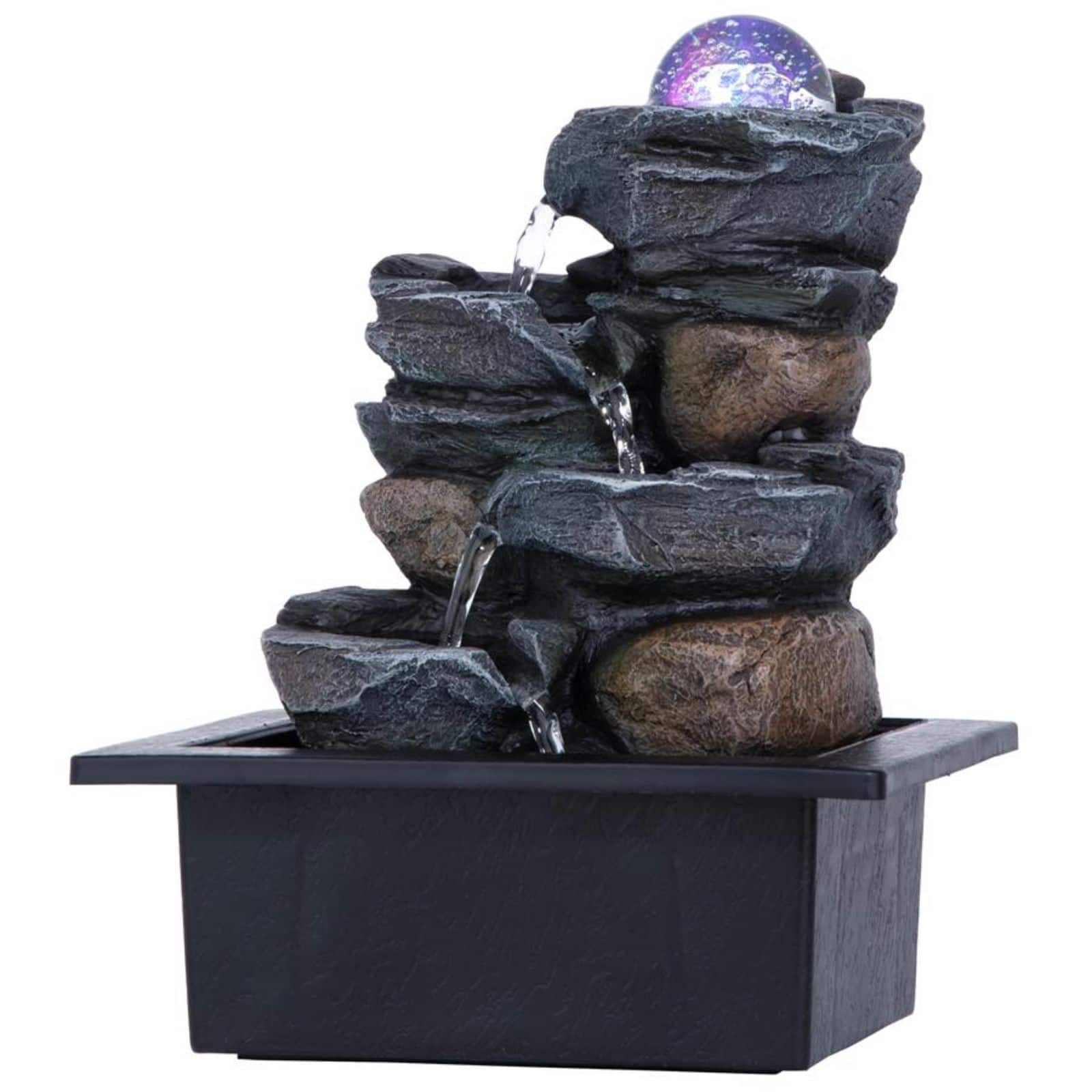 Design Toscano Spinning Orb Calming Tabletop Waterfall Fountain