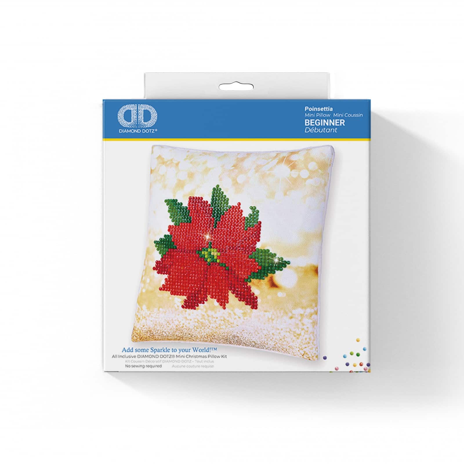 Diamond Dotz&#xAE; Beginner Poinsettia Decorative Mini Pillow Kit