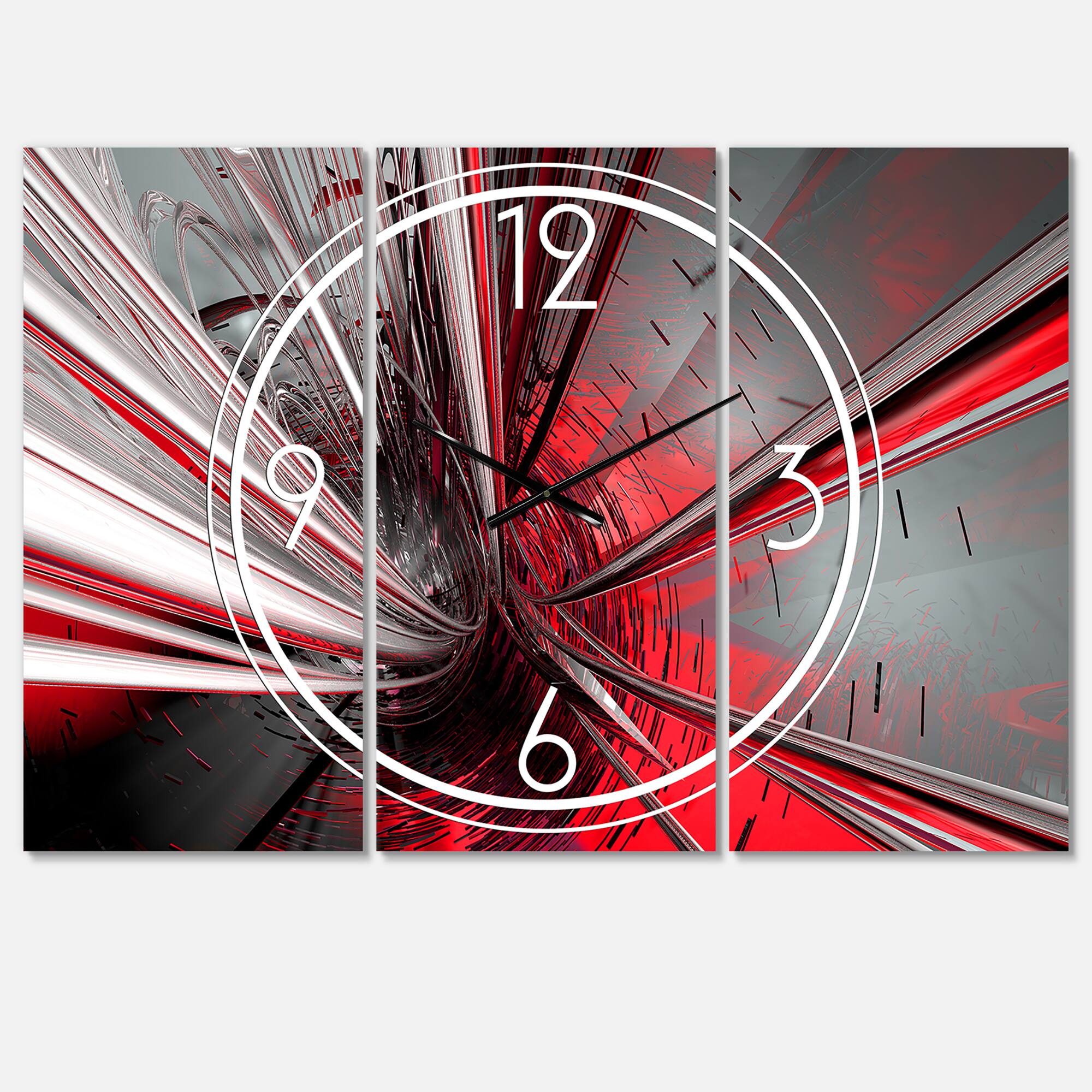 Designart Fractal 3D Deep Into Middle Multipanel Wall Clock