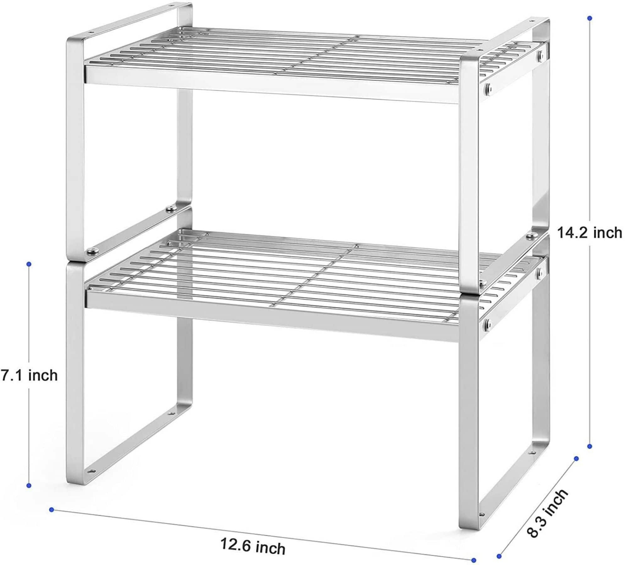 NEX&#x2122; Silver Kitchen Cabinet Shelf Organizer, 2ct.